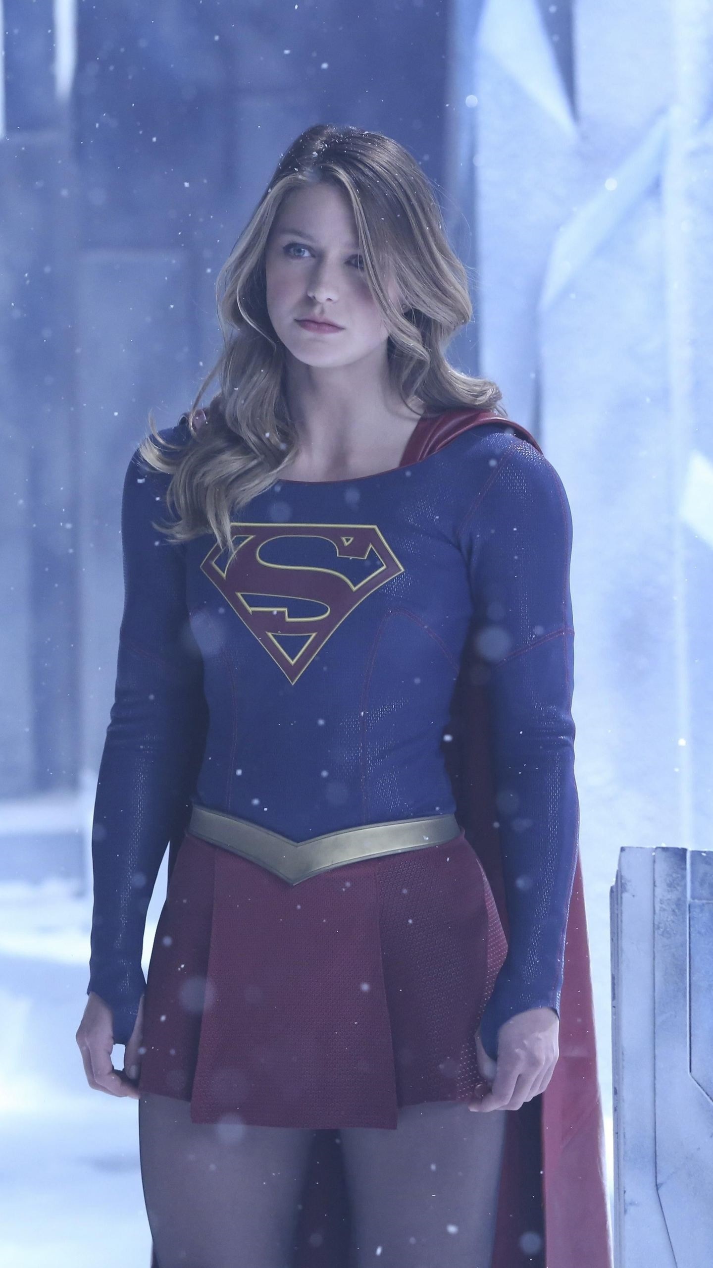 Melissa Benoist as Supergirl, Fortress of Solitude, House of El insignia, HD Phone wallpaper