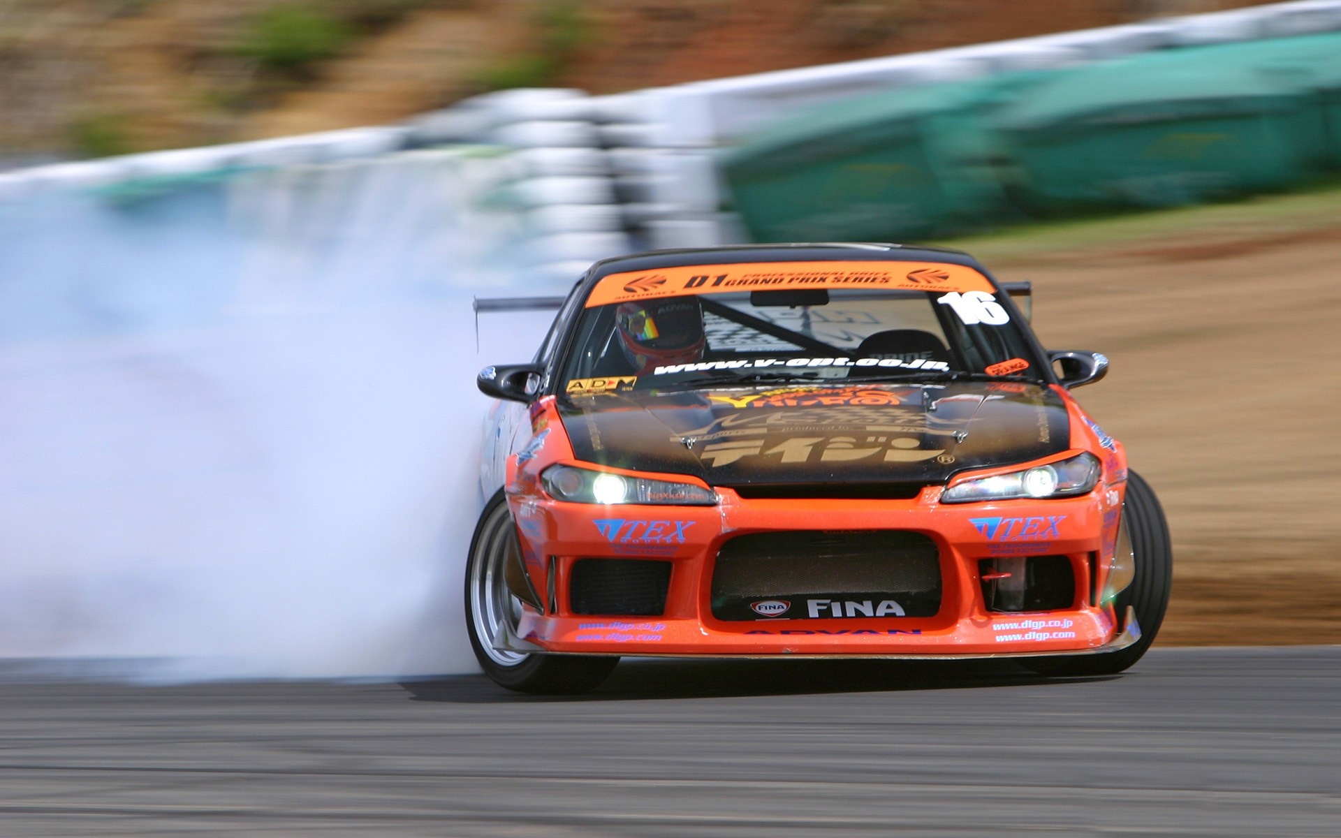 Nissan Silvia S15, D1 Grand Prix series, drifting tire smoke, HD Desktop wallpaper