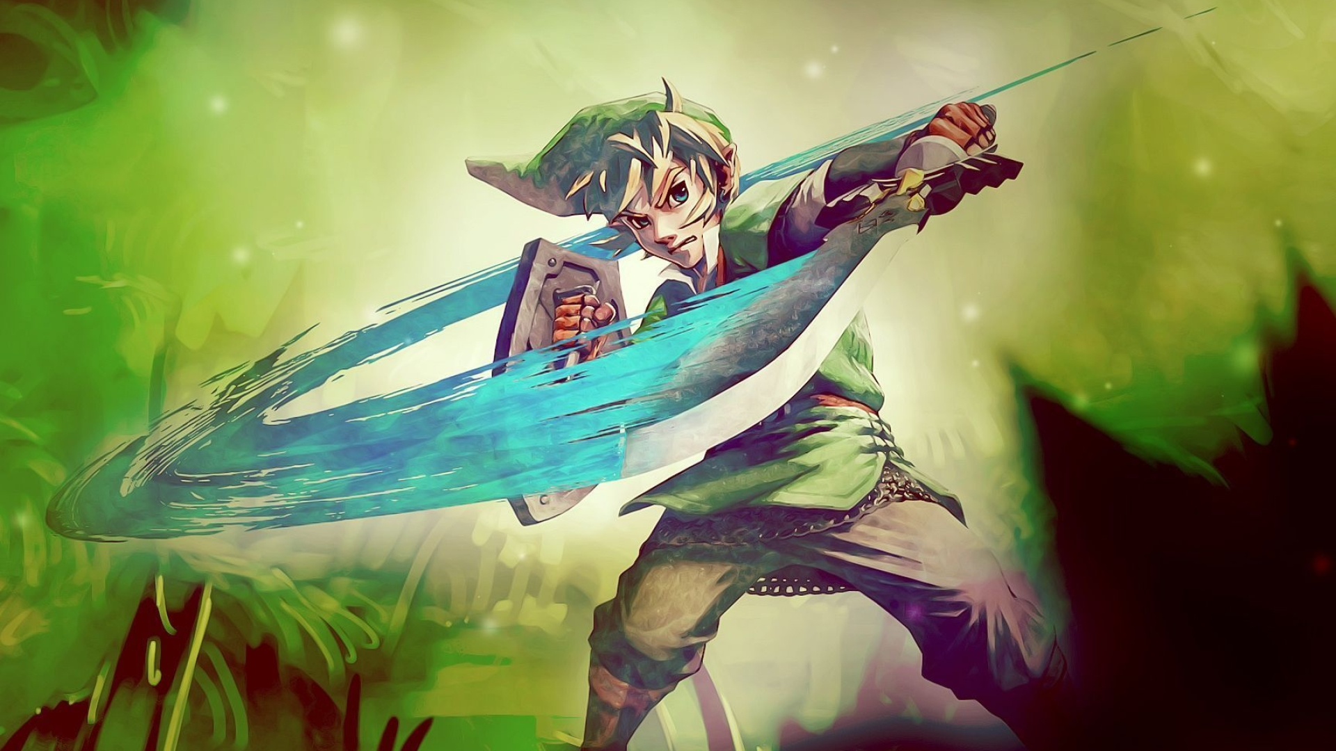 Fighting Link, Legendary wallpaper, Gaming hero, Intense battles, 1920x1080 Full HD Desktop