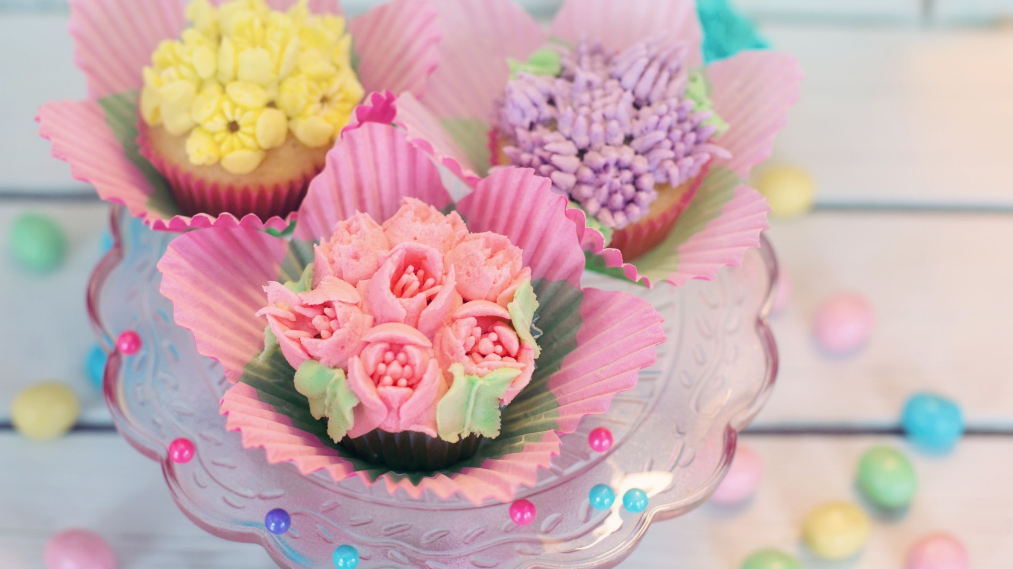 Floral, Cupcakes Wallpaper, 3560x2000 HD Desktop