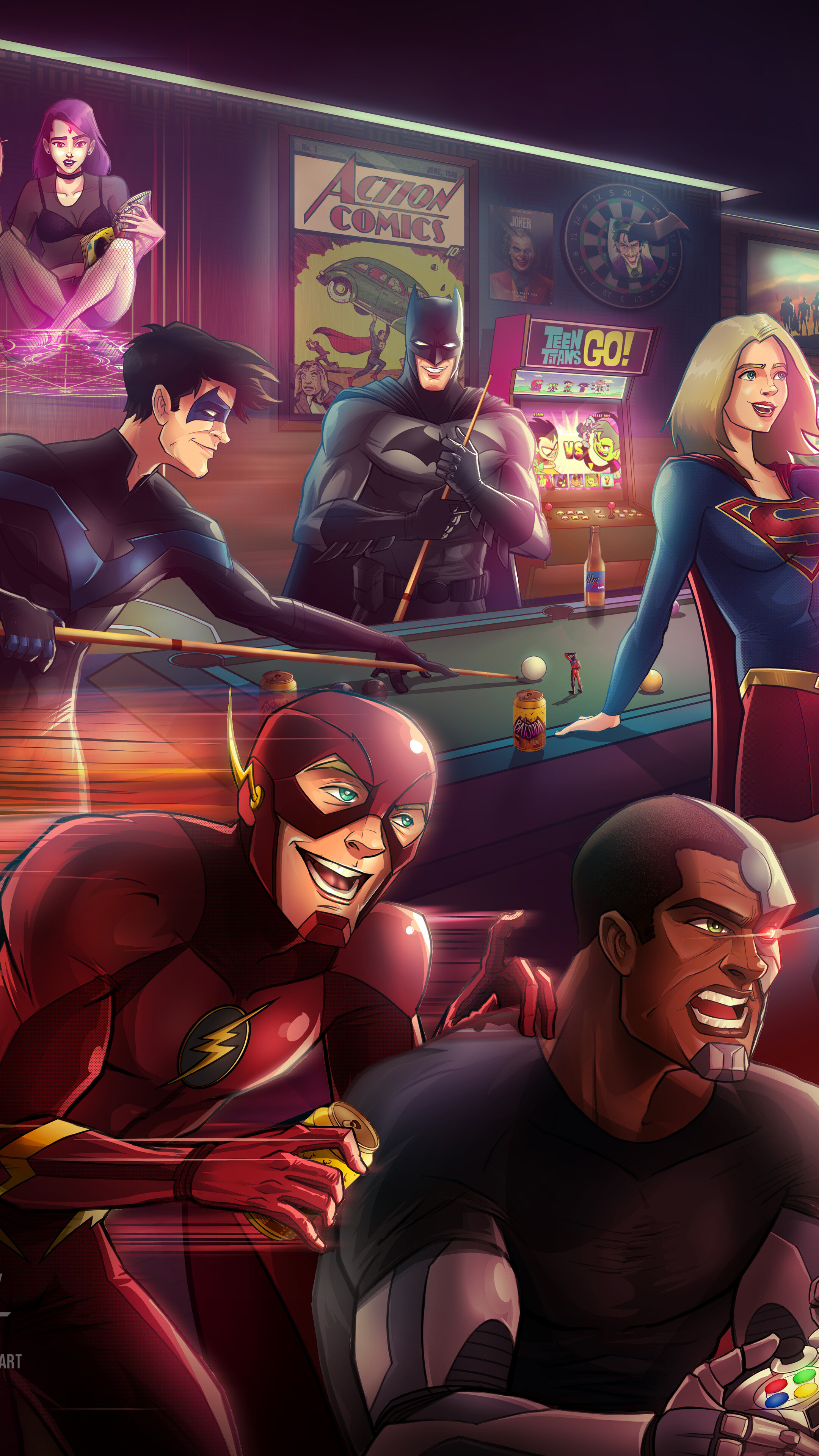 Cyborg and Supergirl, DC Heroes Wallpaper, 2160x3840 4K Phone