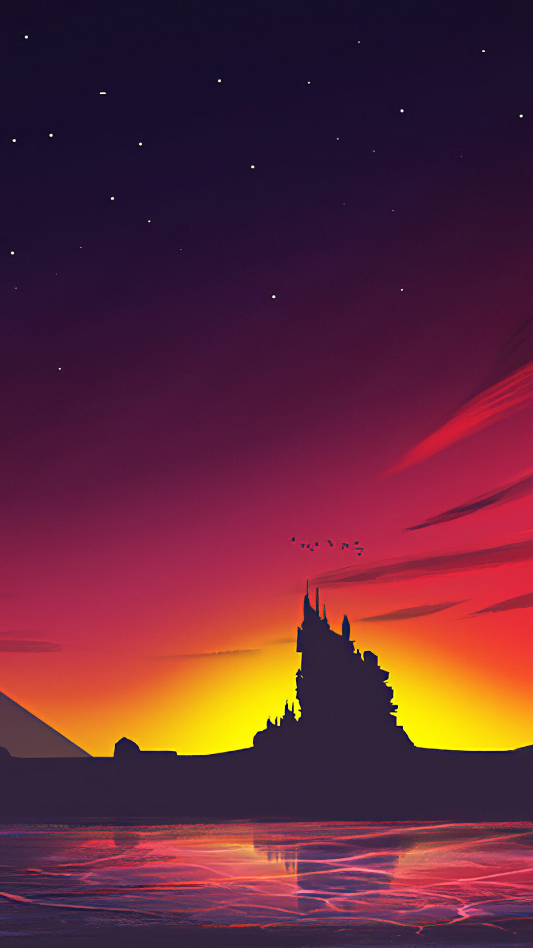 Breathtaking sunset, Nature's spectacle, Horizon, Tranquility, 1080x1920 Full HD Phone