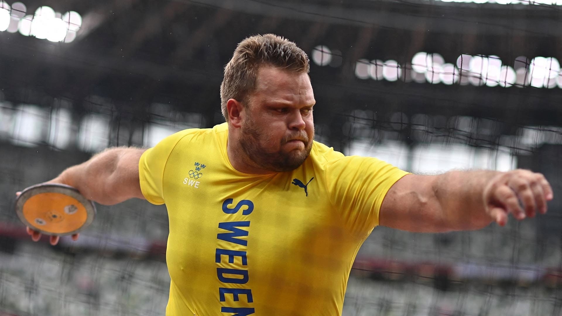 Swedish athlete, Daniel Stahl, Men's discus throw, Golden victory, 1920x1080 Full HD Desktop