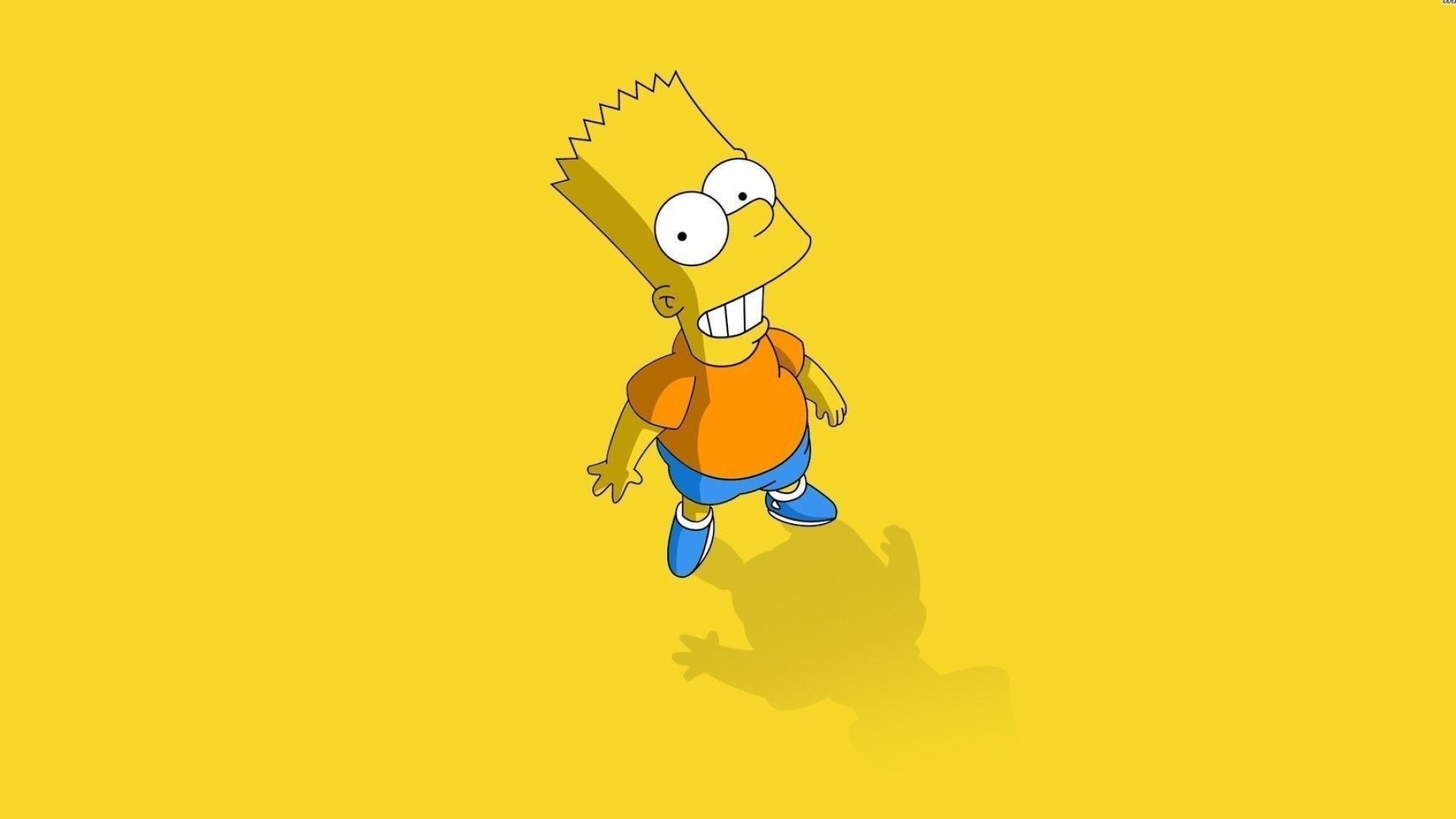 Bart Simpson, The Simpsons, Yellow backdrop, Full HD Desktop wallpaper