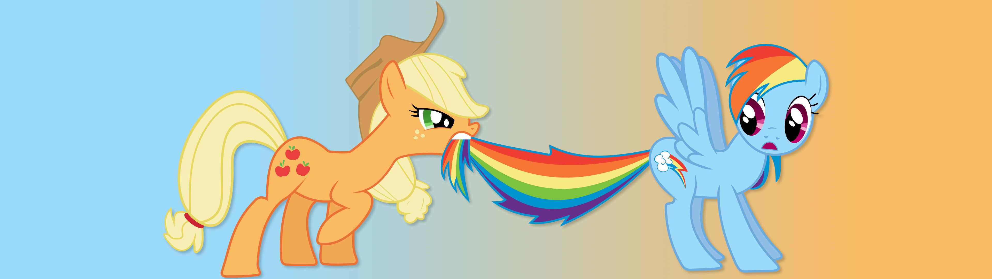 Applejack, Rainbow Dash, My Little Pony: Friendship Is Magic, Dual Screen Desktop wallpaper