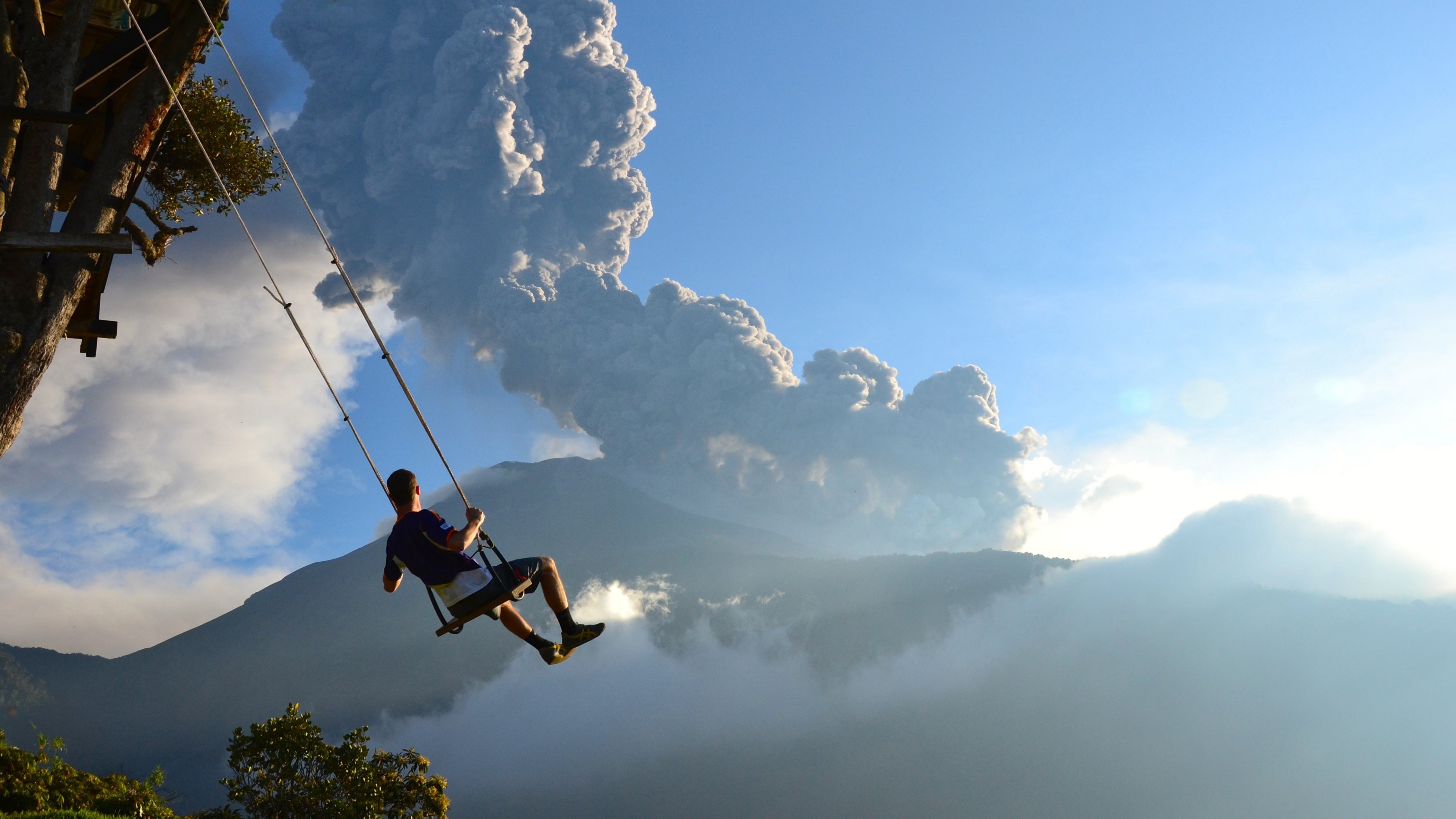 End of the world, 5k wallpaper, Volcano swing, National Geographics, 3840x2160 4K Desktop