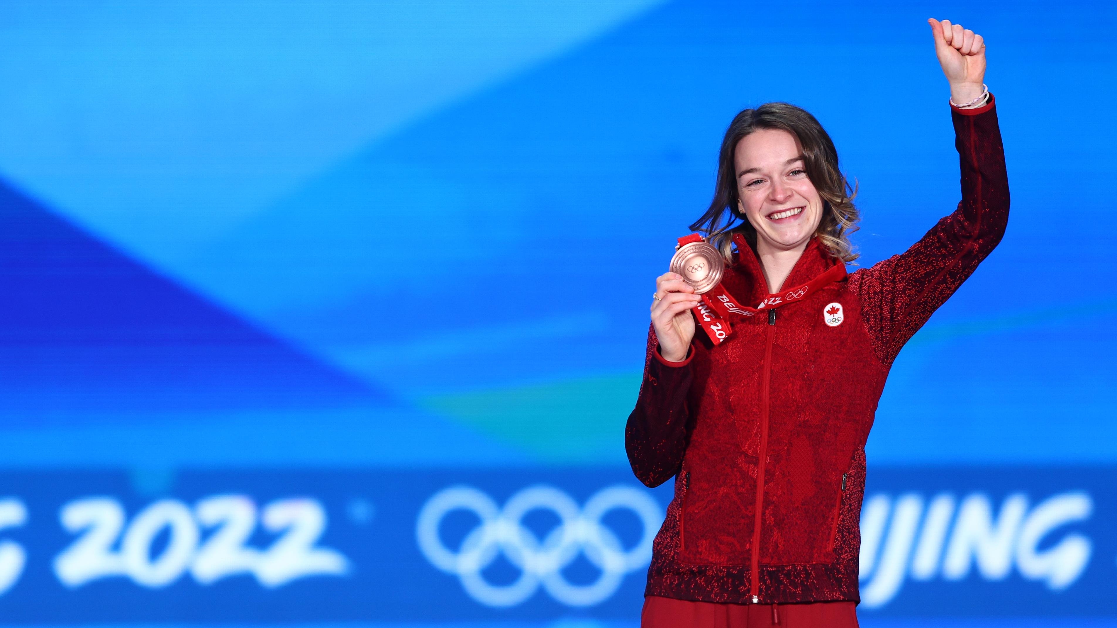 Kim Boutin, Olympic Medal, Beijing pride, Canadian speed skating, 3810x2150 HD Desktop