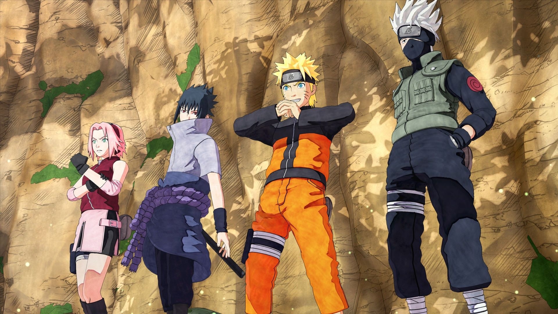 Naruto Uzumaki, Sasuke Uchiha, Kakashi Hatake, Sakura Haruno, Team 7, Full HD Desktop wallpaper