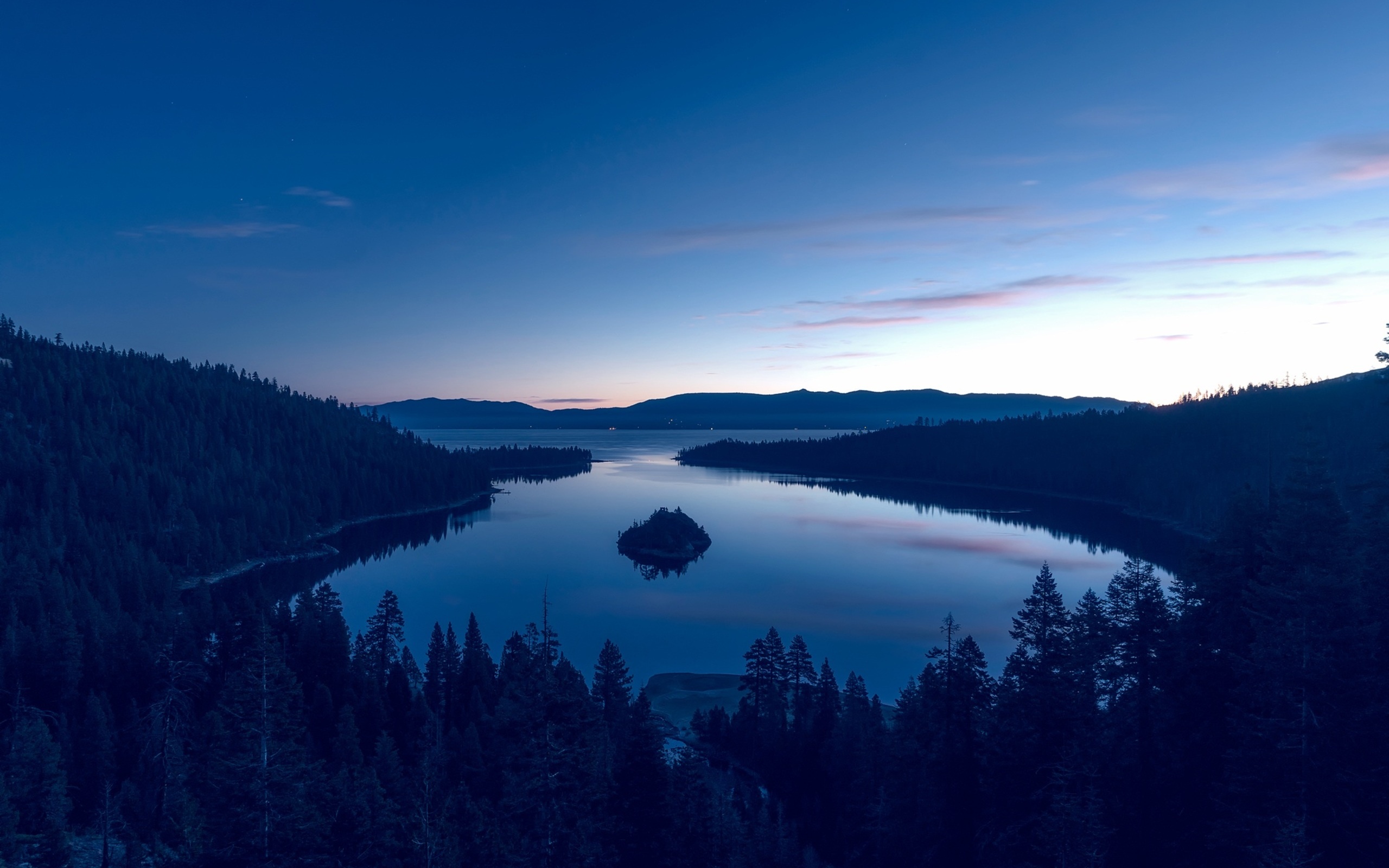 Lake Tahoe darkness, Mountain lake, Emerald Bay State Park, California, 2560x1600 HD Desktop