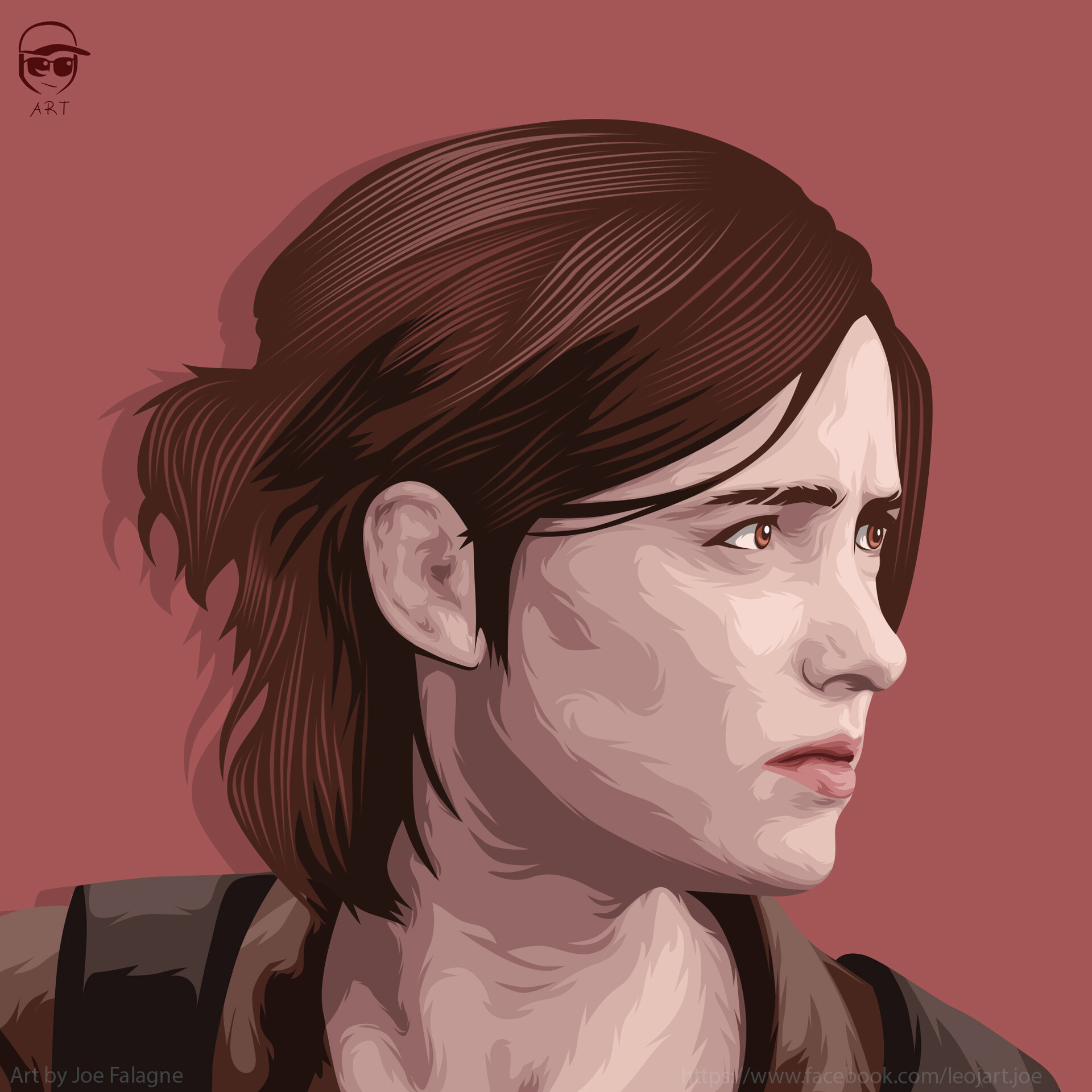 Ellie Williams, The Last of Us Part II, vector portrait illustration, HD Phone wallpaper