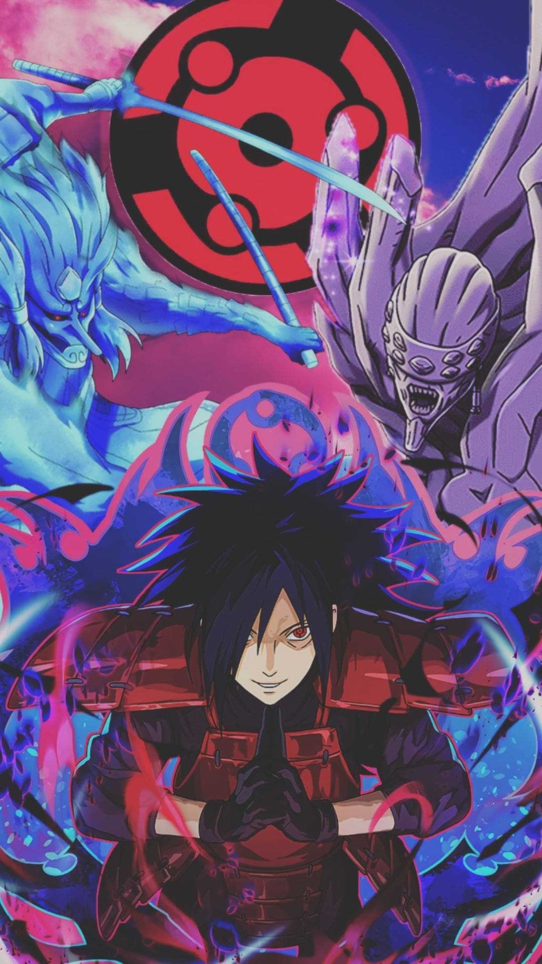 Madara Uchiha, Madara's Susanoo, Demonic Statue of Outer Path, Eternal Mangekyo Sharingan, Full HD Phone wallpaper