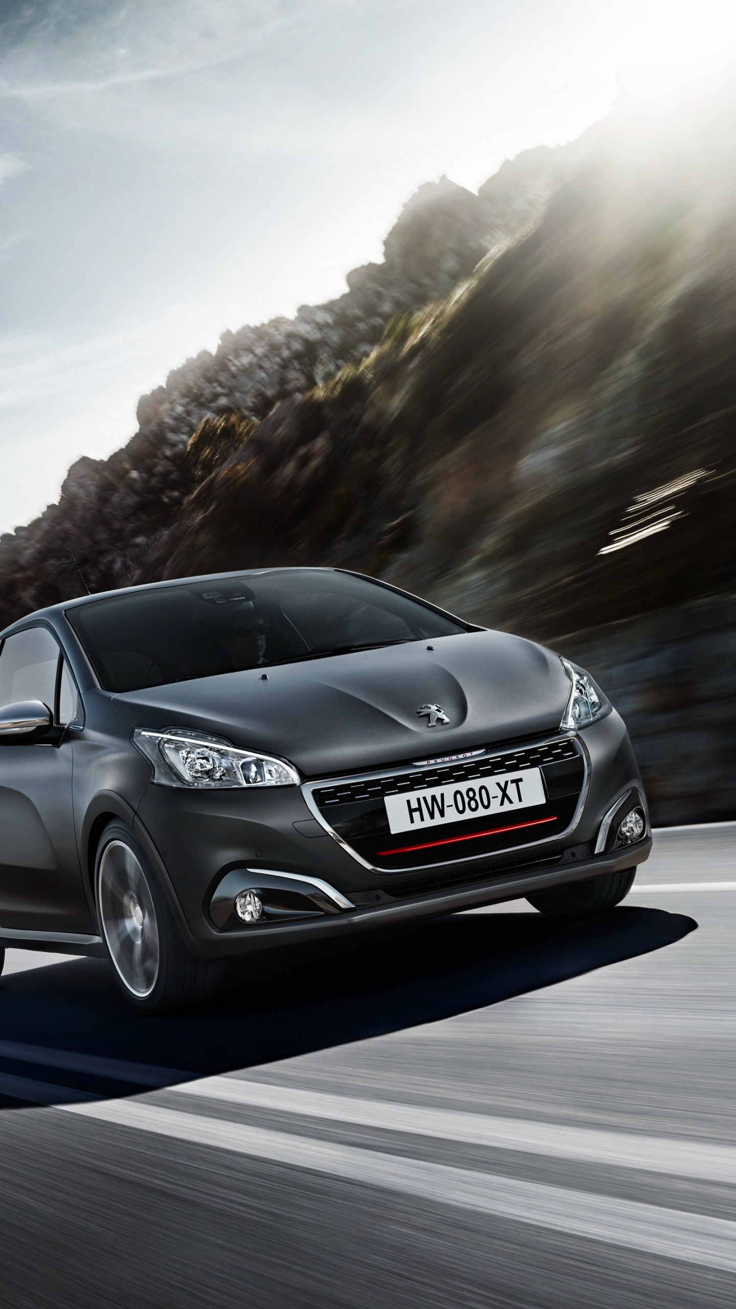 Peugeot 208 GTI, Hatchback, Gray rocks, 1440x2560 HD Phone