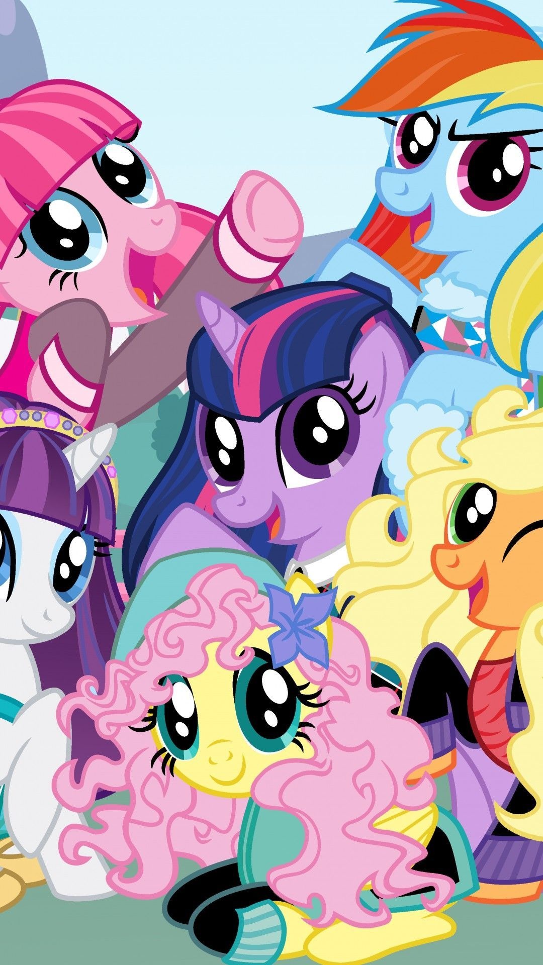 Twilight Sparkle, Fluttershy, Pinkie Pie, Rainbow Dash, My Little Pony, Full HD Phone wallpaper