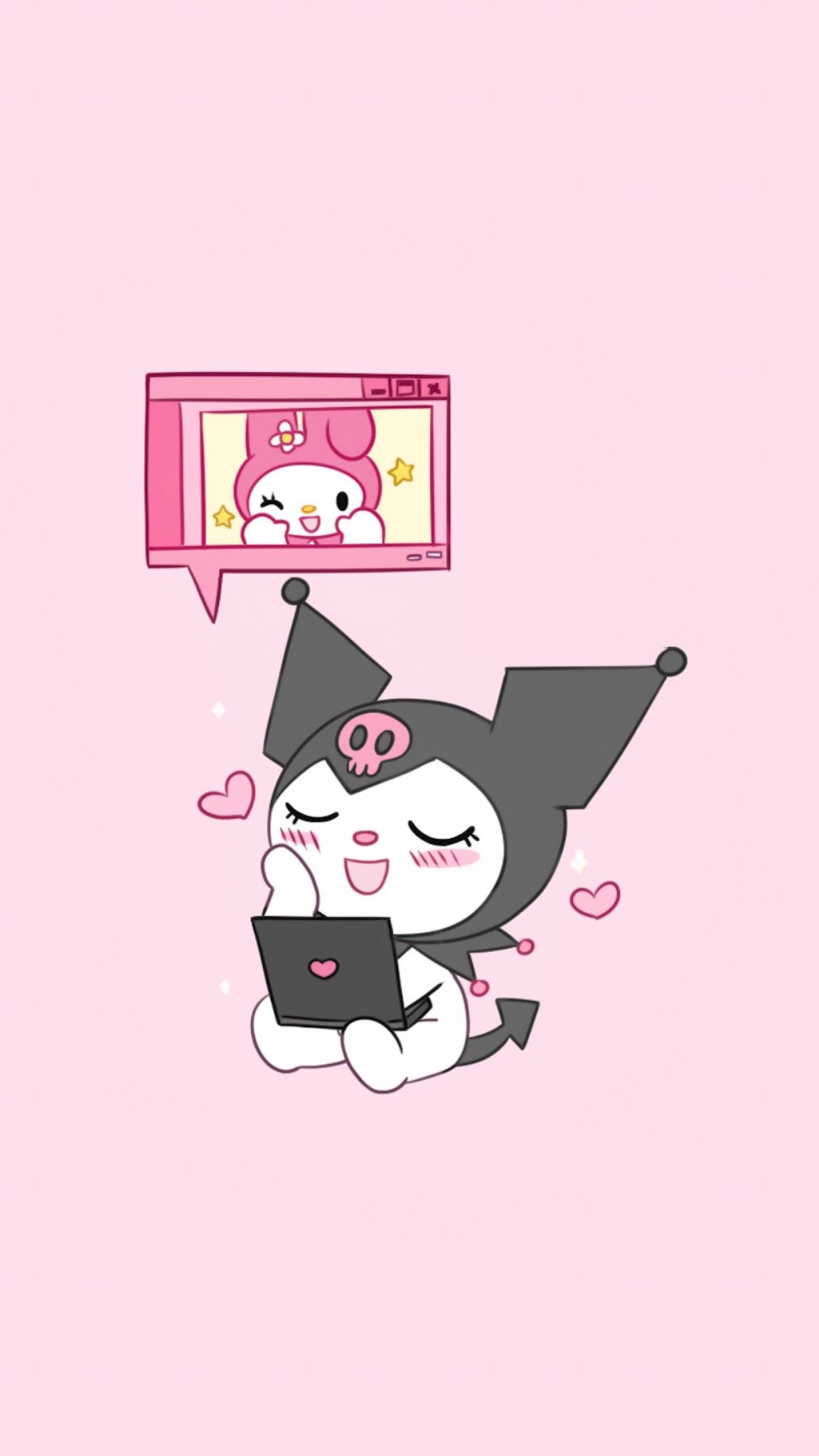 Kuromi, My Melody, video chat window, HD Phone wallpaper