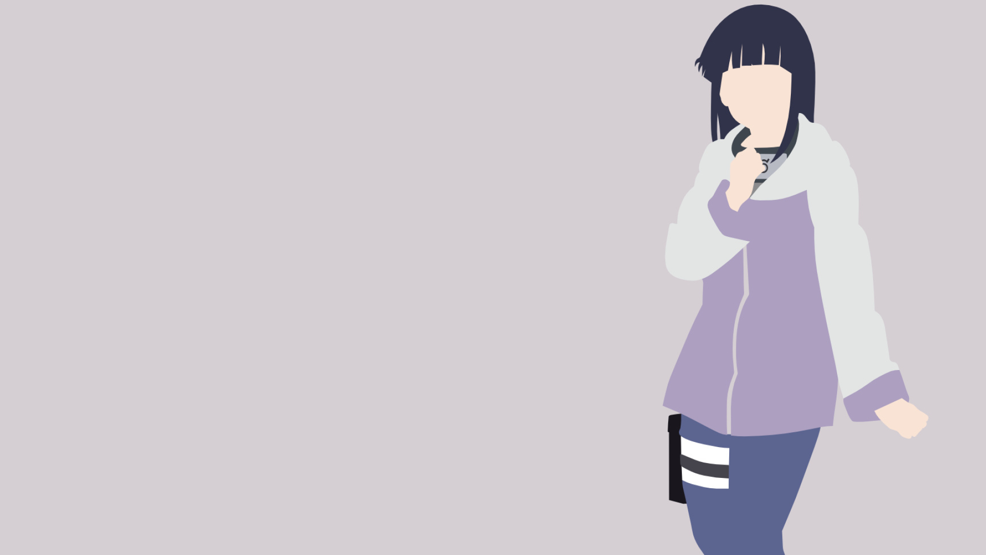 Hinata (Naruto), Minimalist Wallpaper, Naruto Shippuden, Stunning Art, 1920x1080 Full HD Desktop