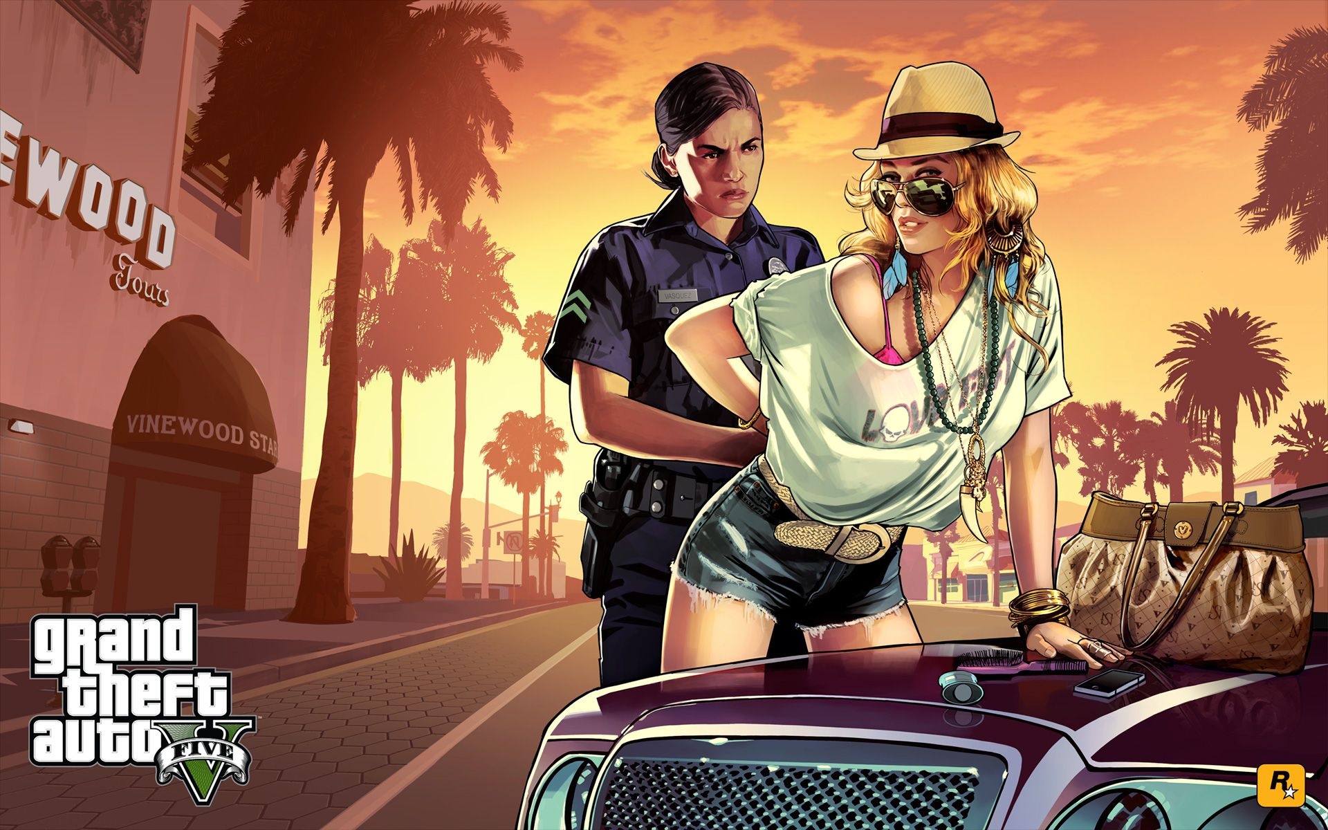 GTA V, Police arrests, Crime fighting, Action-packed pursuit, 1920x1200 HD Desktop