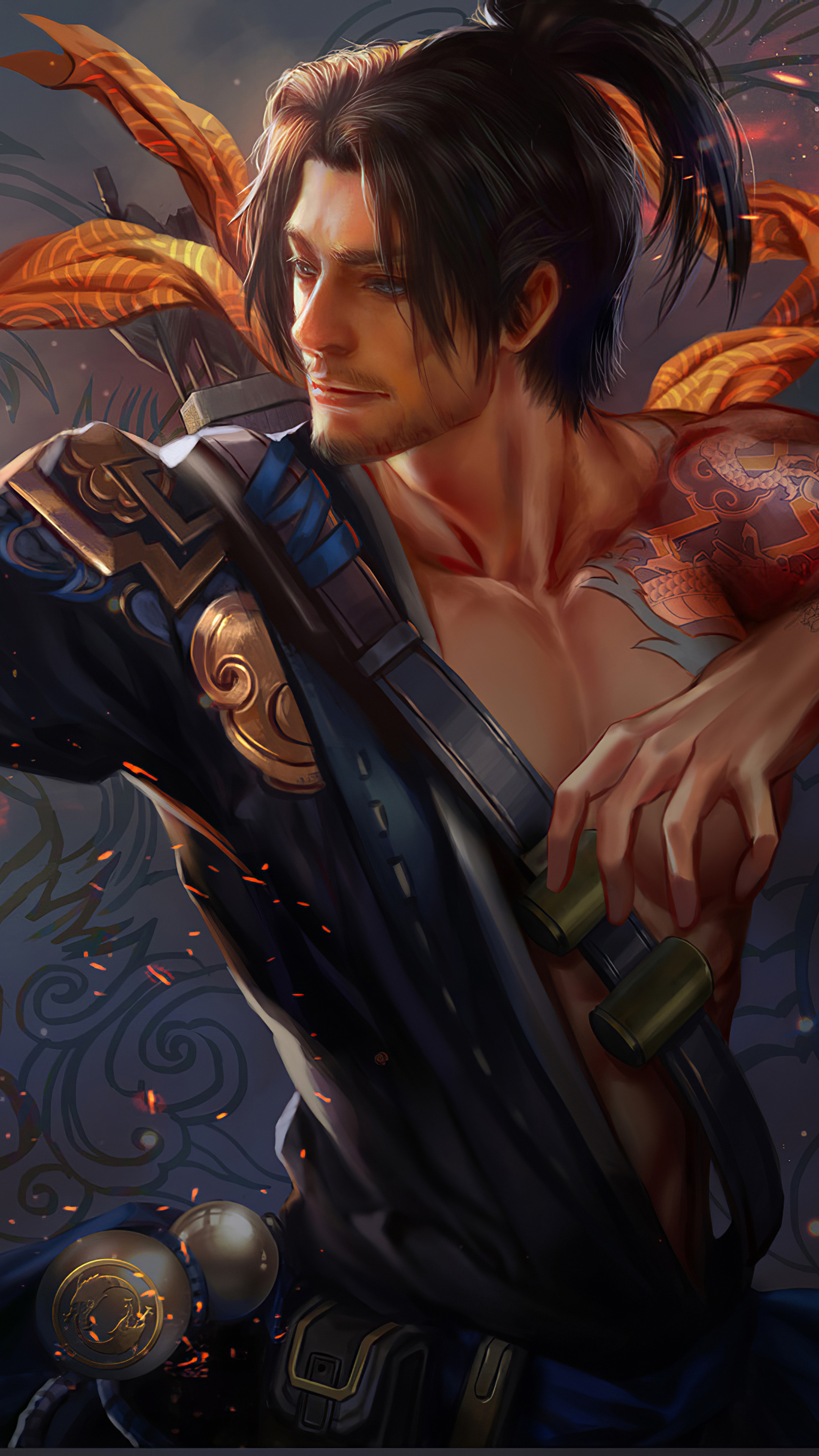 Hanzo Overwatch artwork, Sony Xperia wallpapers, 2160x3840 4K Phone