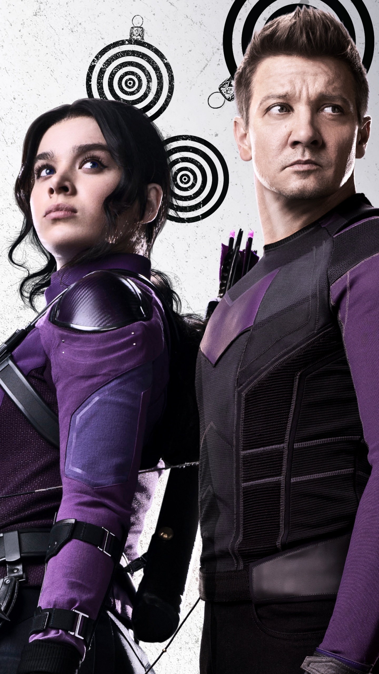 Jeremy Renner, Hawkeye, Clint Barton, Hailee Steinfeld, 1440x2560 HD Phone