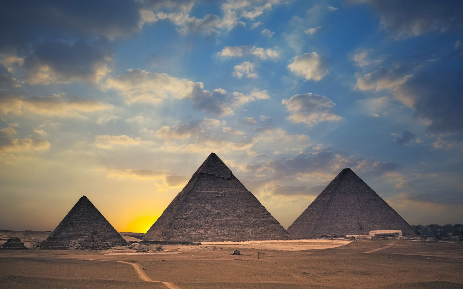 Giza pyramid complex, Cairo (Egypt) Wallpaper, 1920x1200 HD Desktop