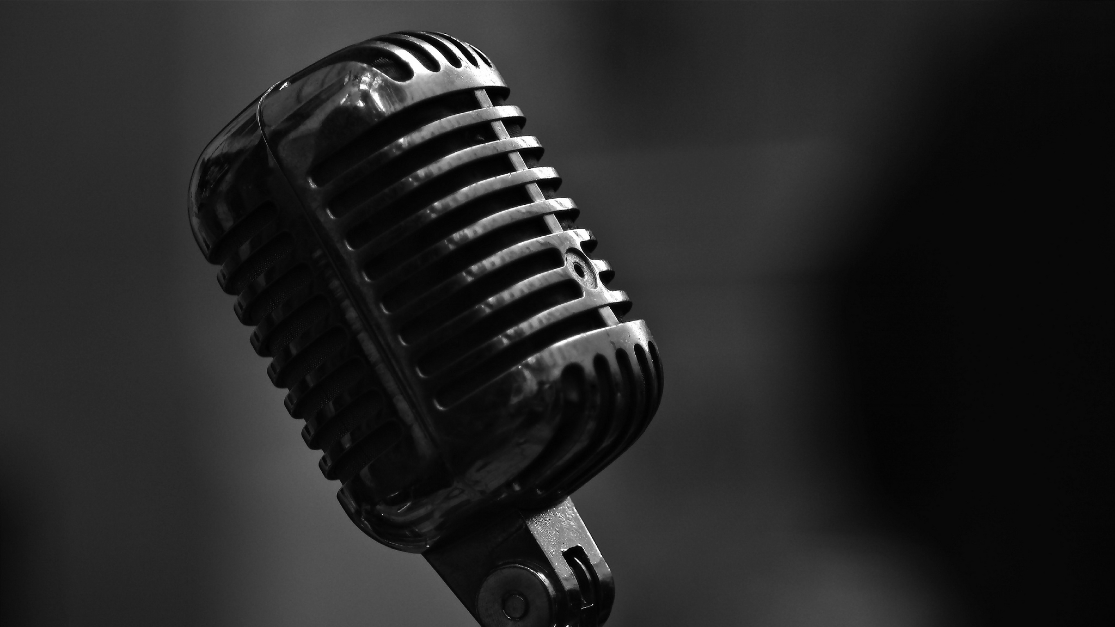 Metal microphone, HD music wallpapers, 4K background, Musical inspiration, 3840x2160 4K Desktop