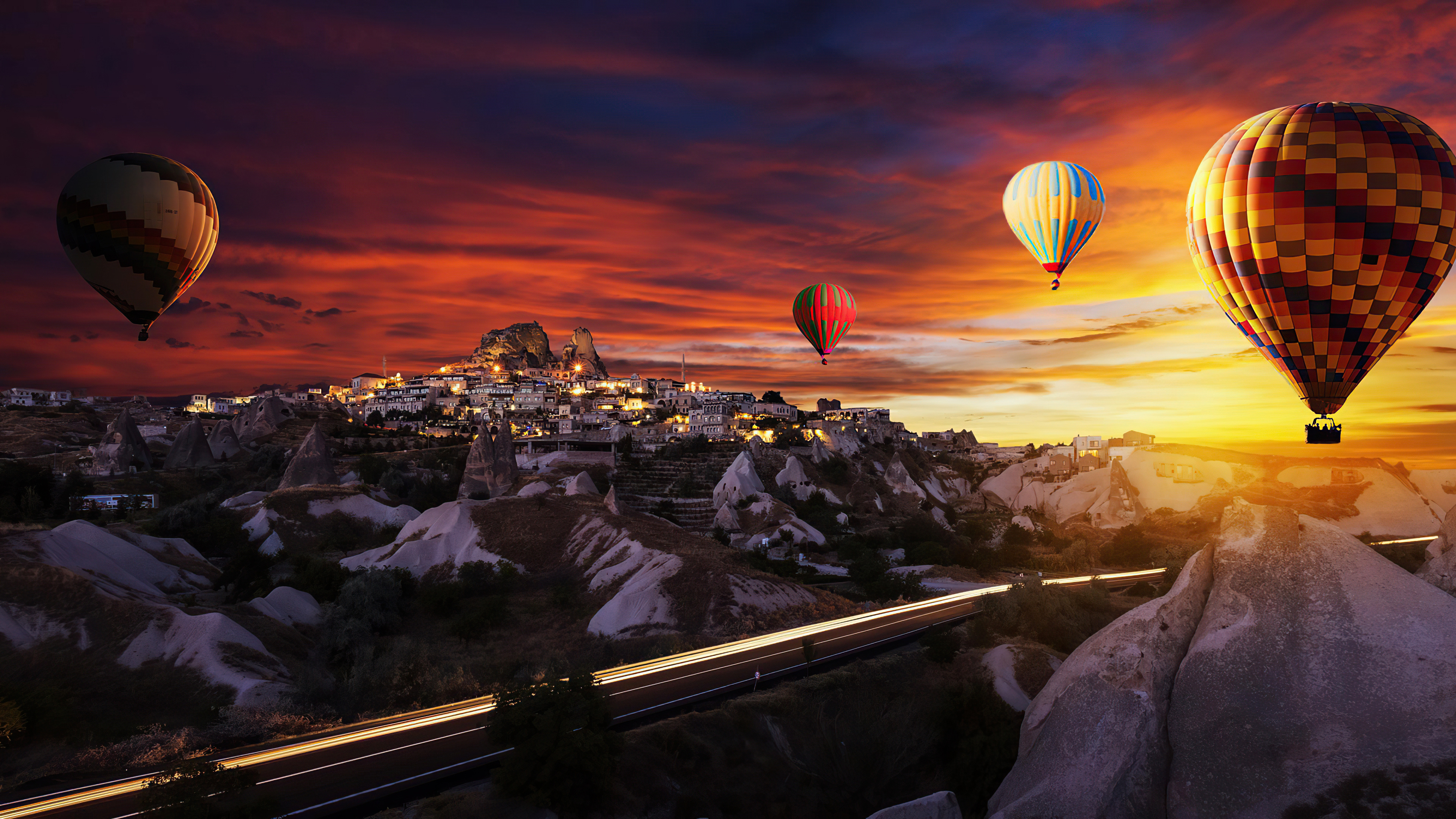 Hot Air Balloon, Goreme, 4K HD, Artist, 3840x2160 4K Desktop