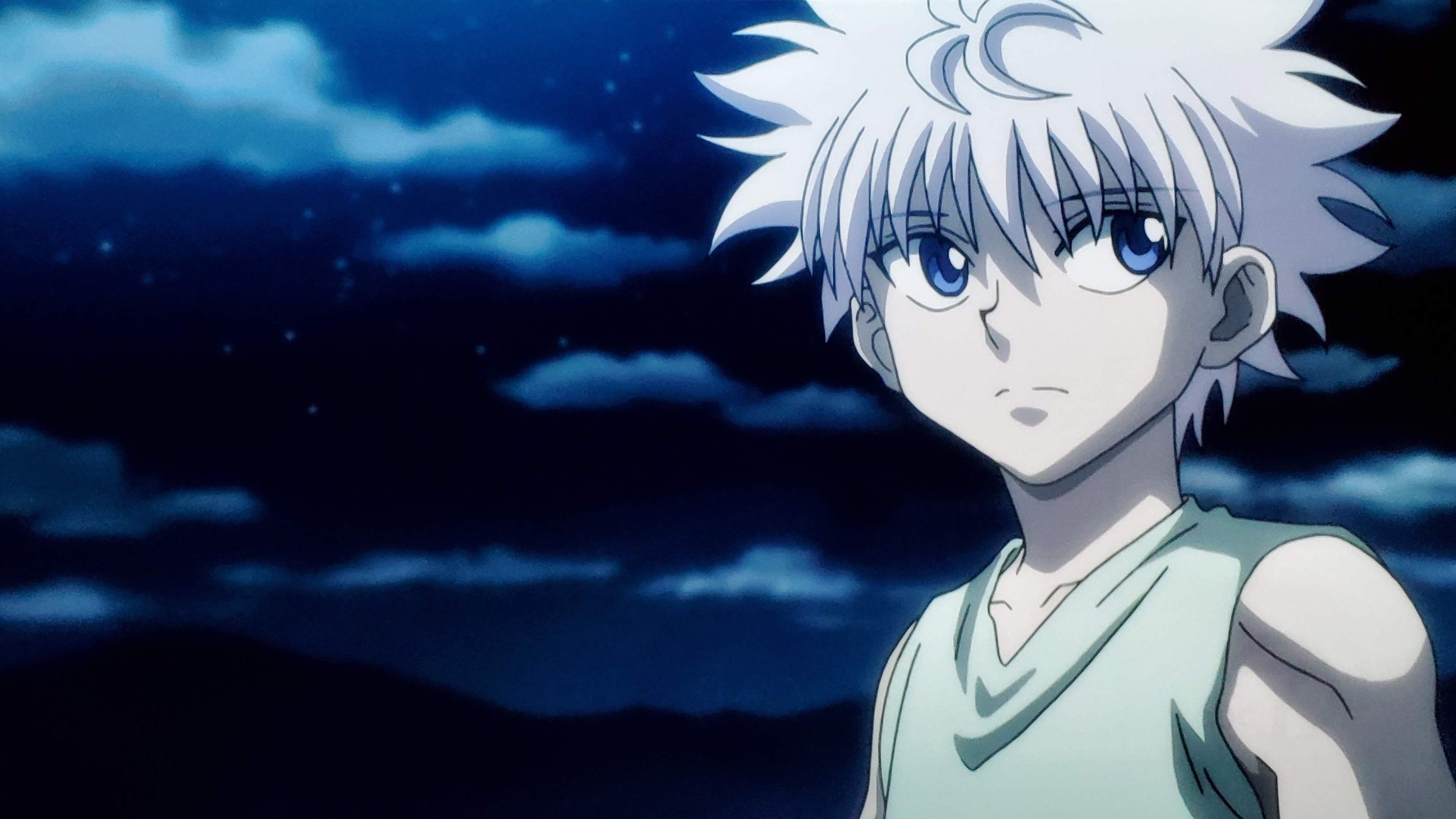 Killua, Night scene, Hunter x Hunter, Anime, 3290x1850 HD Desktop
