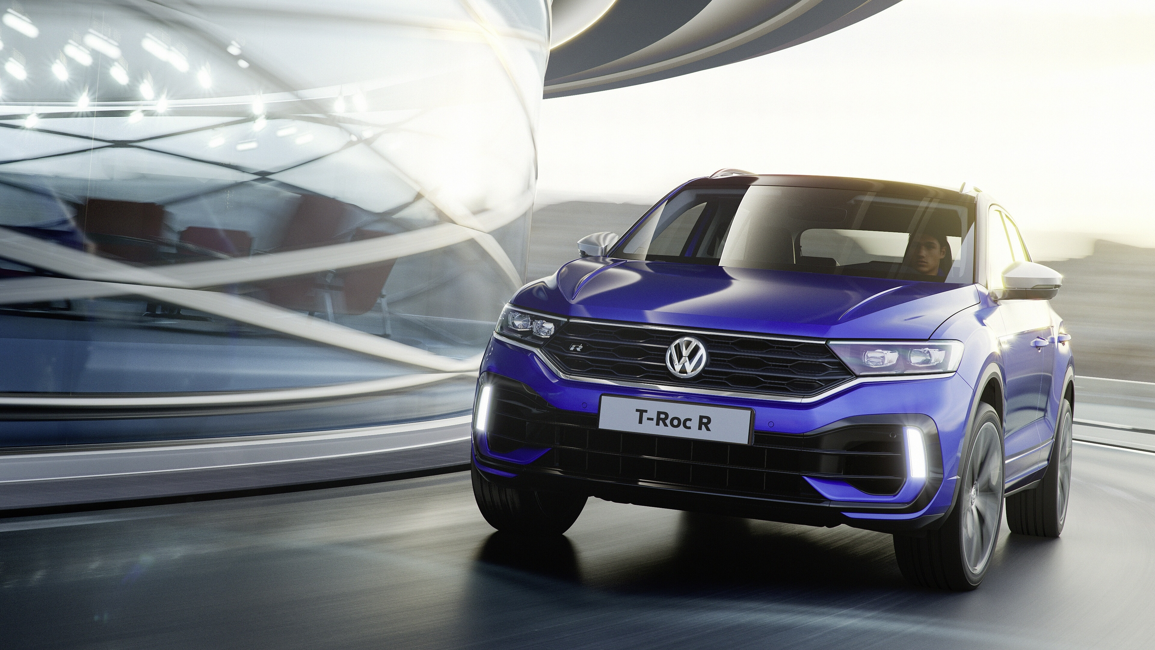 Blue car, Volkswagen T-Roc, 4K wallpaper, 3840x2160 4K Desktop