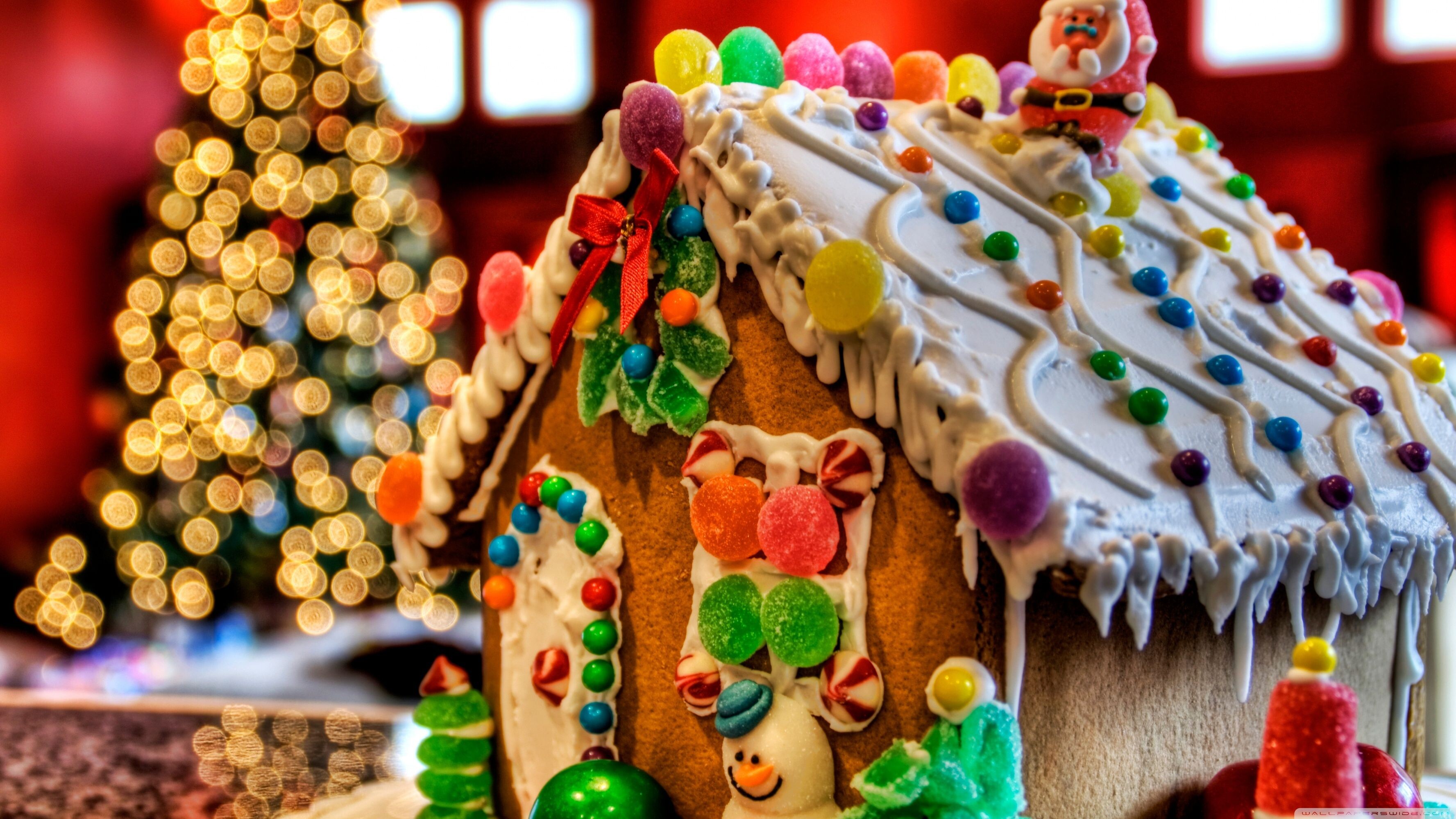 Gumdrops, Gingerbread House Wallpaper, 3560x2000 HD Desktop