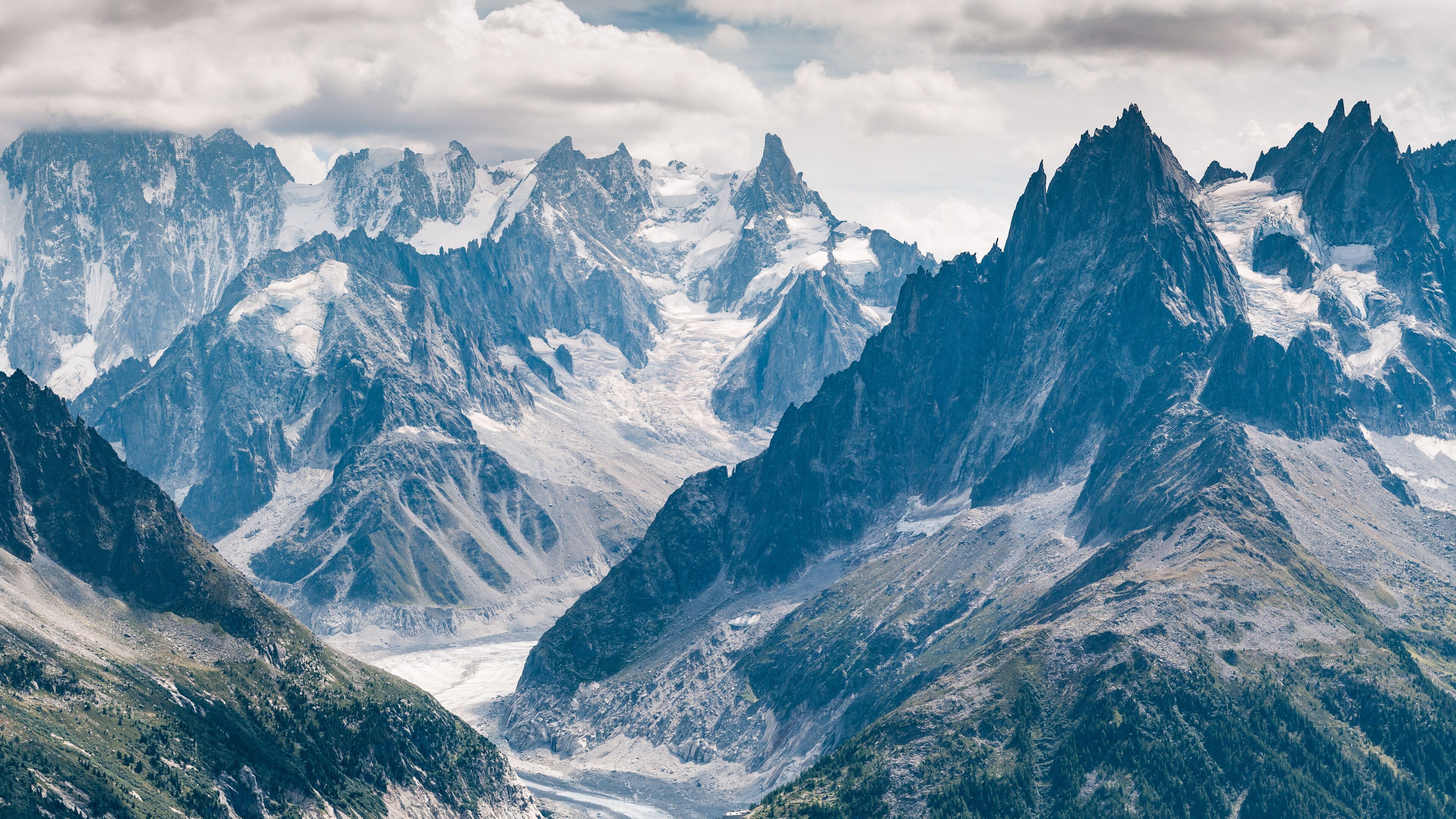 Chamonix charm, Majestic glaciers, Alpine grandeur, Untouched beauty, 3840x2160 4K Desktop