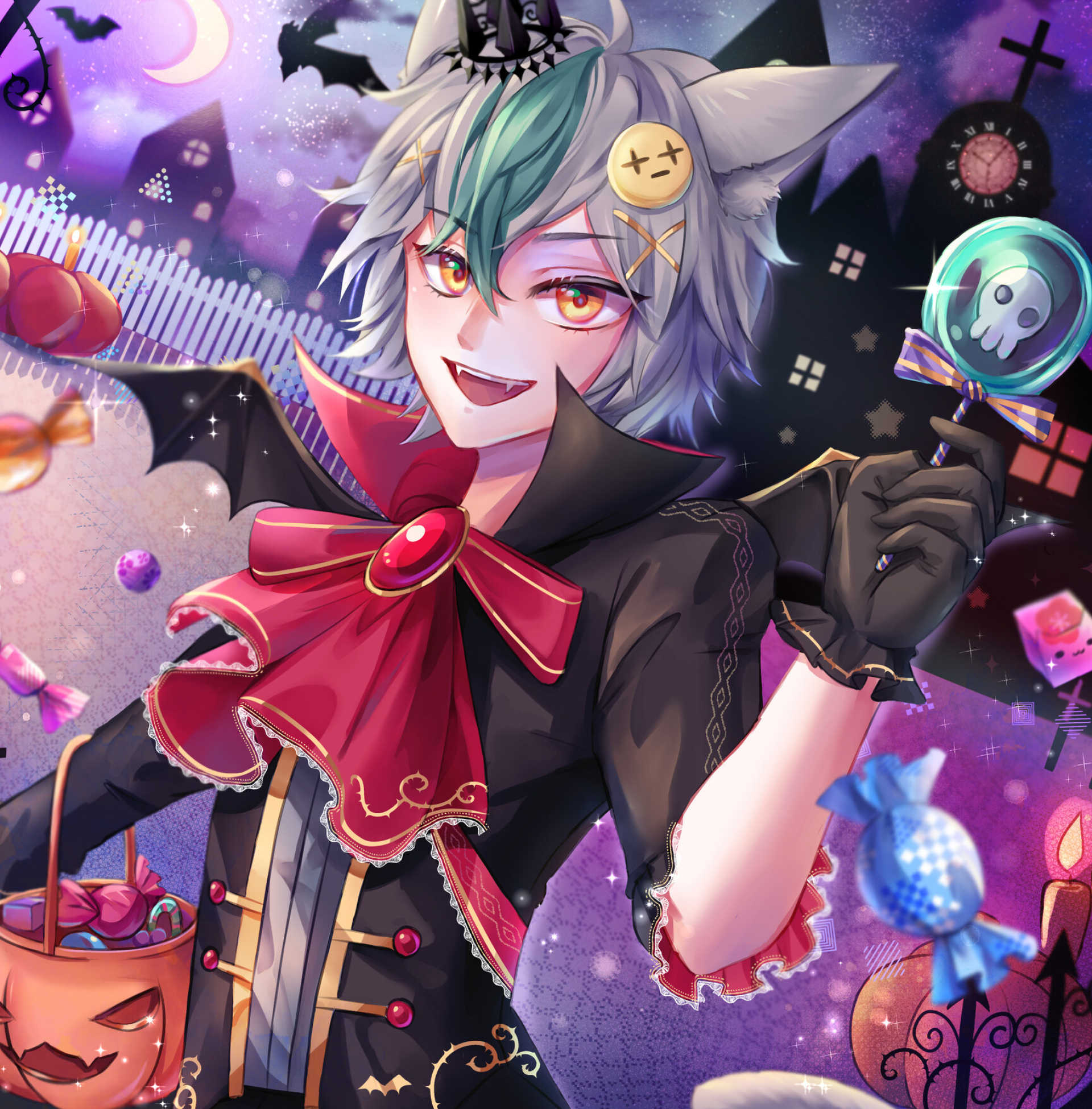 Halloween Anime, Dark Art, Noir Aesthetic, Mysterious Atmosphere, 1920x1950 HD Phone