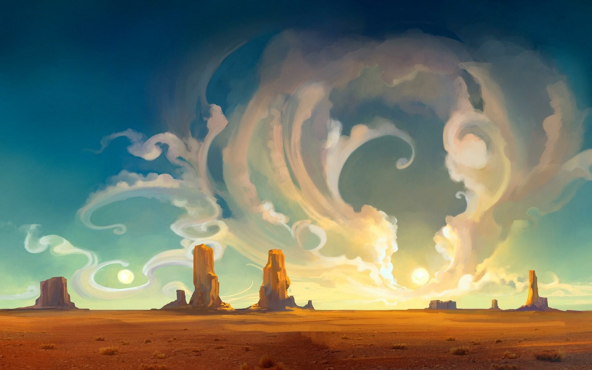 Desert art, Nature's creativity, Abstract forms, Expressive beauty, 1920x1200 HD Desktop