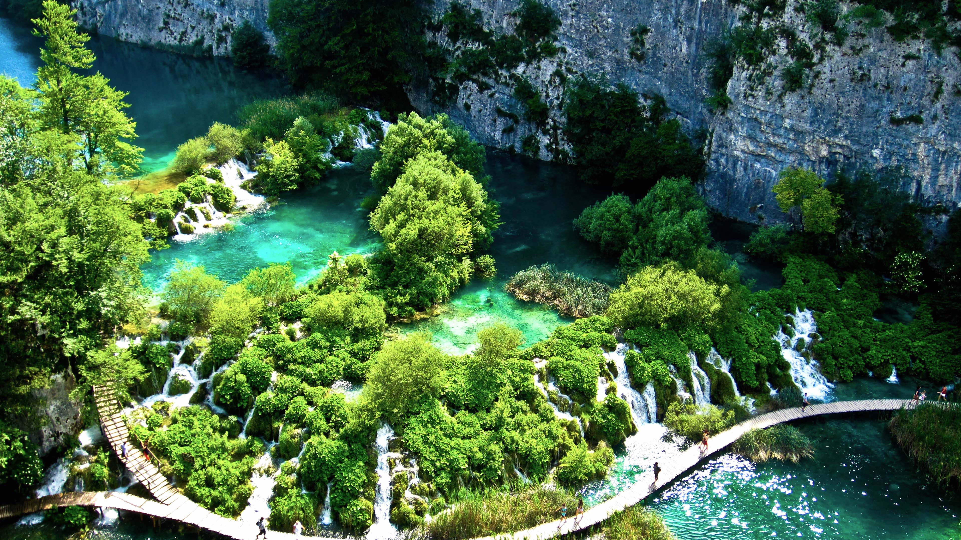 Croatian landscapes, Plitvice Lakes, National park, Natural beauty, 3840x2160 4K Desktop