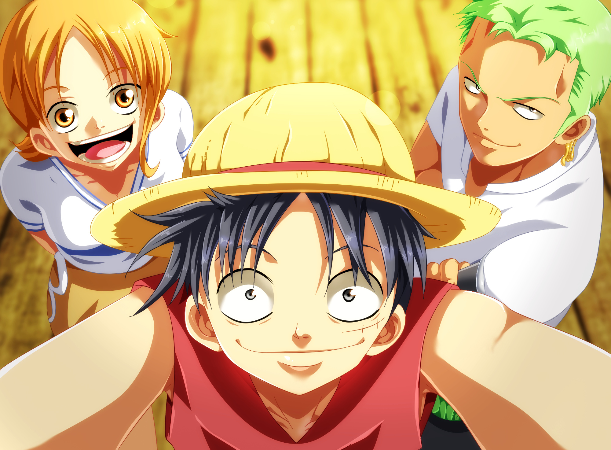 Monkey D. Luffy, Nami, Roronoa Zoro, One Piece, HD Desktop wallpaper