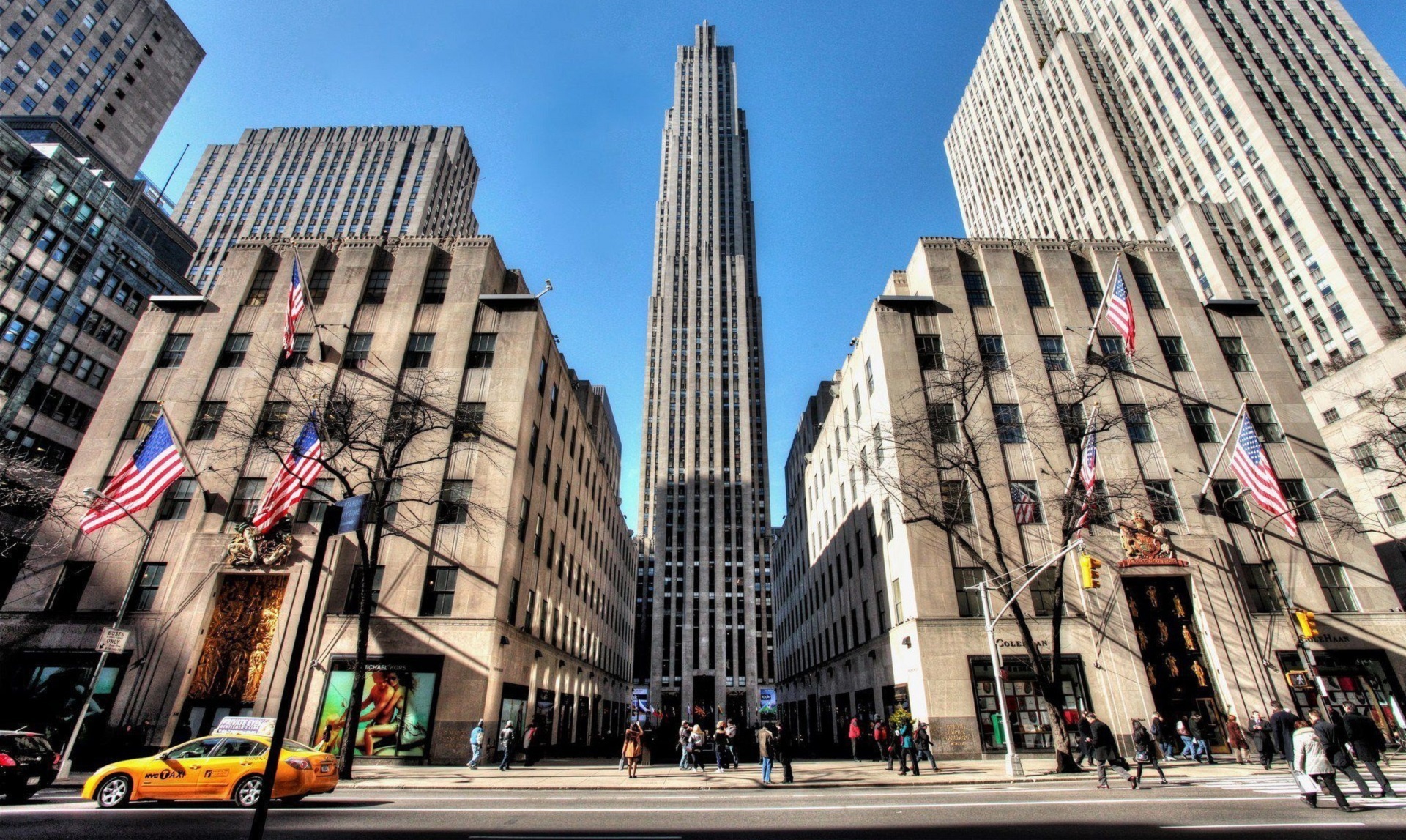 Rockefeller Center, NYC landmark, Urban background, Cityscape, 1920x1150 HD Desktop