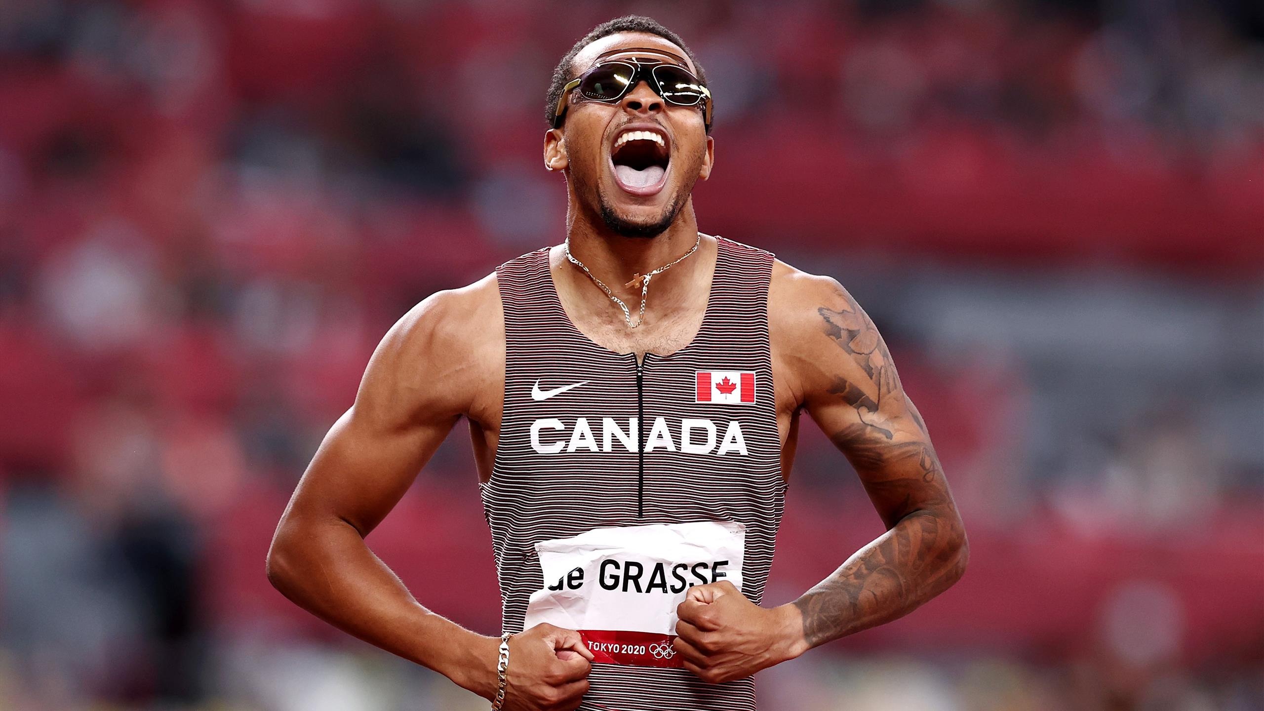 Andre De Grasse, Jeux Olympiques, Olympic champion, Eurosport, 2560x1440 HD Desktop