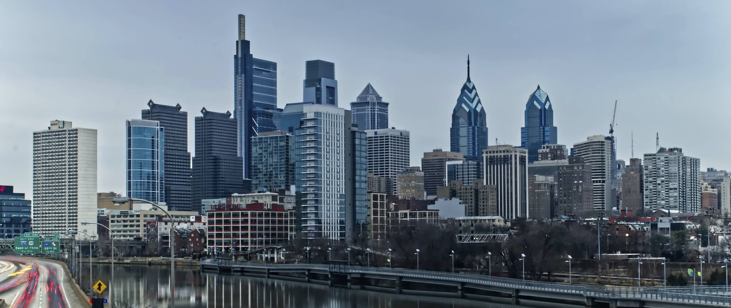 Philly Skyline, Travels, Movies filmed in Philadelphia, TV shows, 2850x1200 Dual Screen Desktop