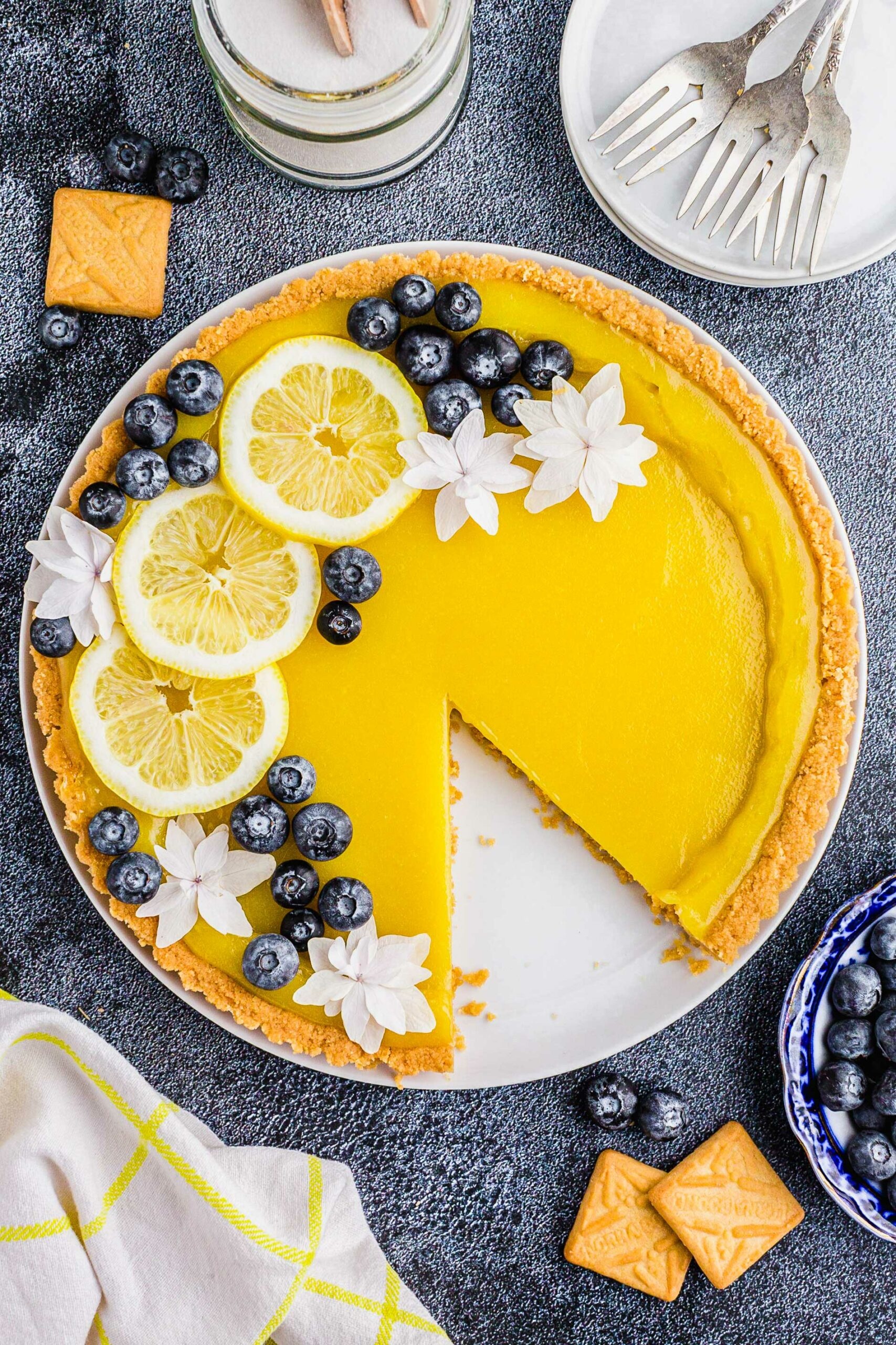 Stunning lemon tart, Beautifully crafted dessert, Irresistibly tangy, Perfectly balanced sweetness, 1710x2560 HD Phone