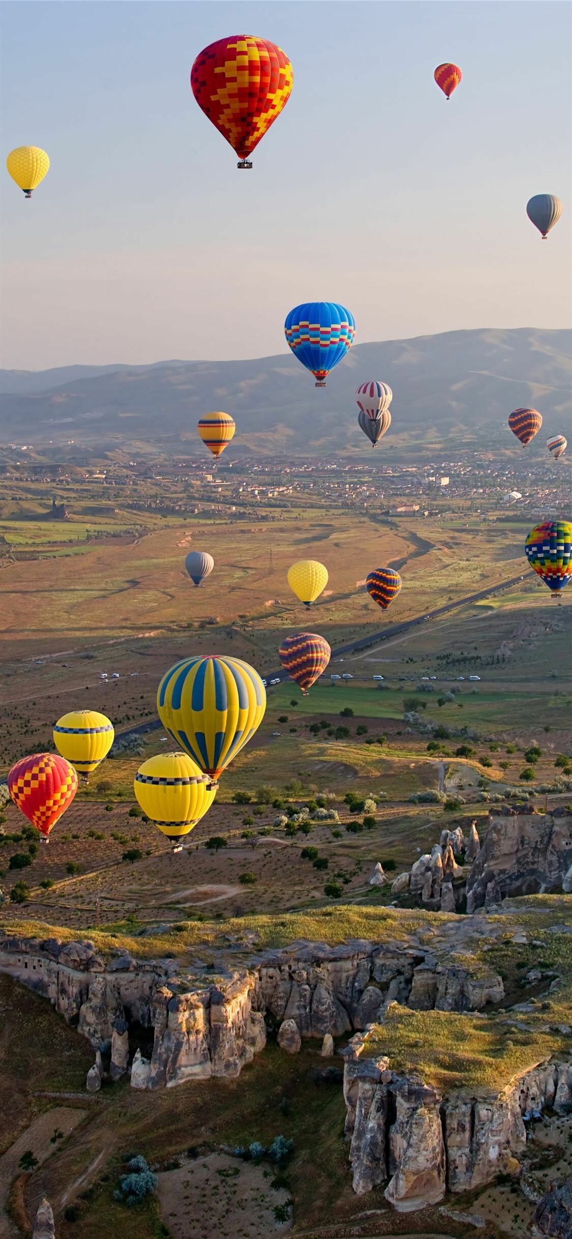 Turkey travels, Balloon in nature, Cappadocia scenery, iPhone wallpaper, 1130x2440 HD Phone
