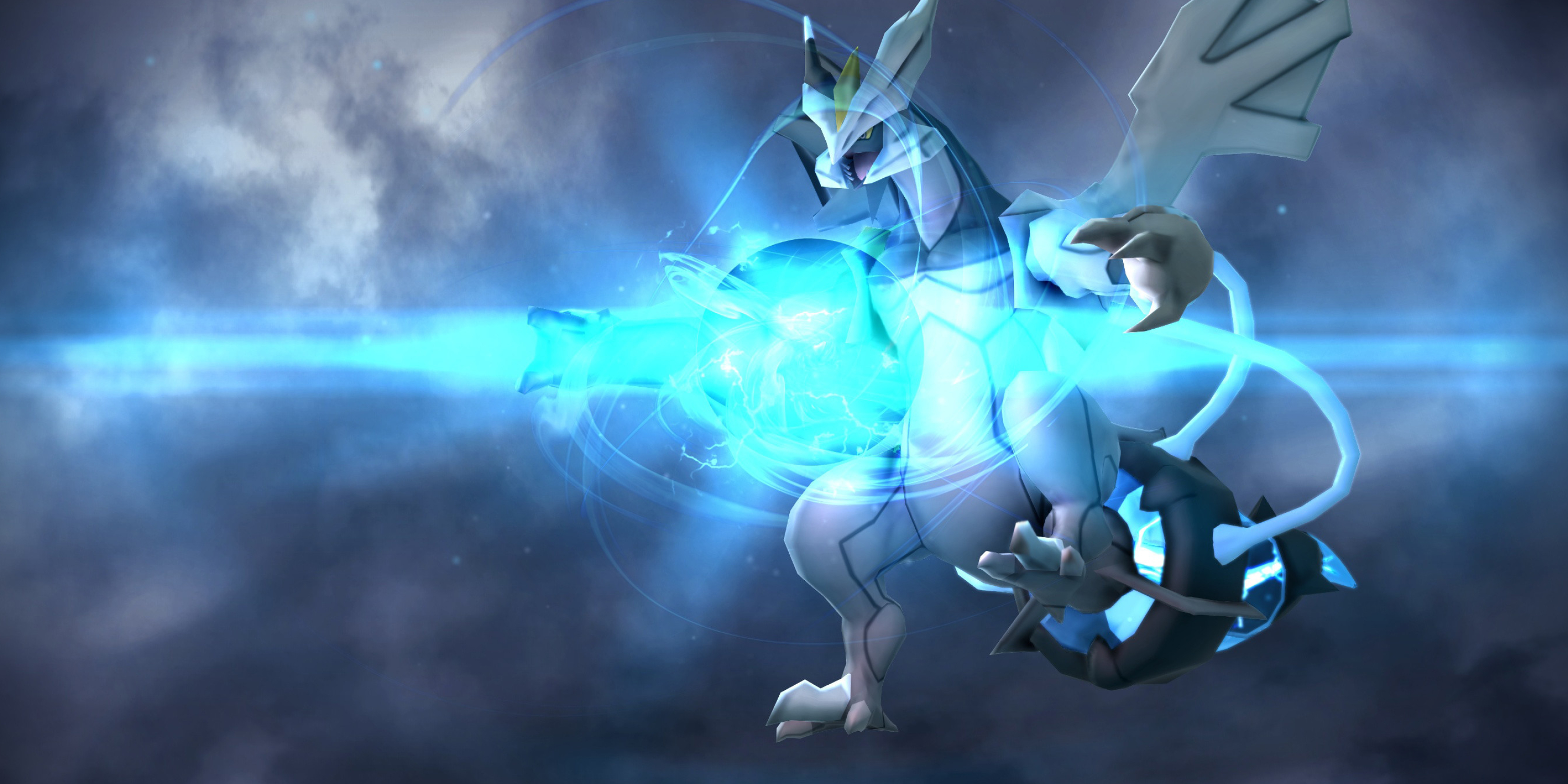 Kyurem, Frosty power, Dragon type, Anime, 3000x1500 Dual Screen Desktop