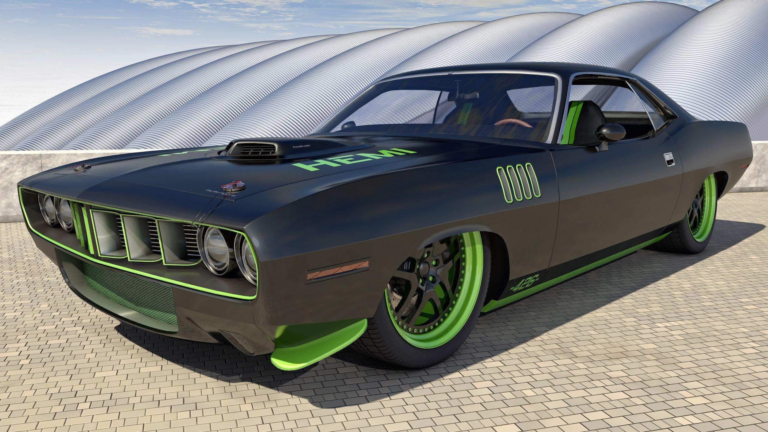 Wing Vent Hemi 426, Hemi 'Cuda Wallpaper, 2560x1440 HD Desktop