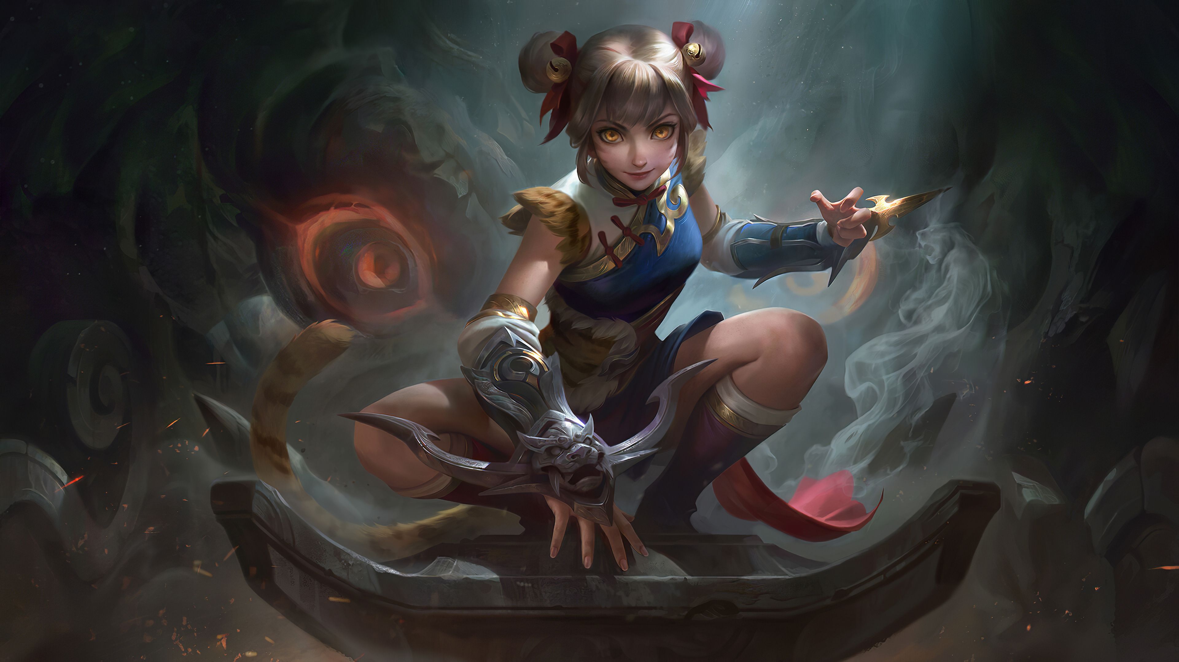 Wanwan, Crossbow gauntlet, Temple roof ridge, HD Desktop wallpaper