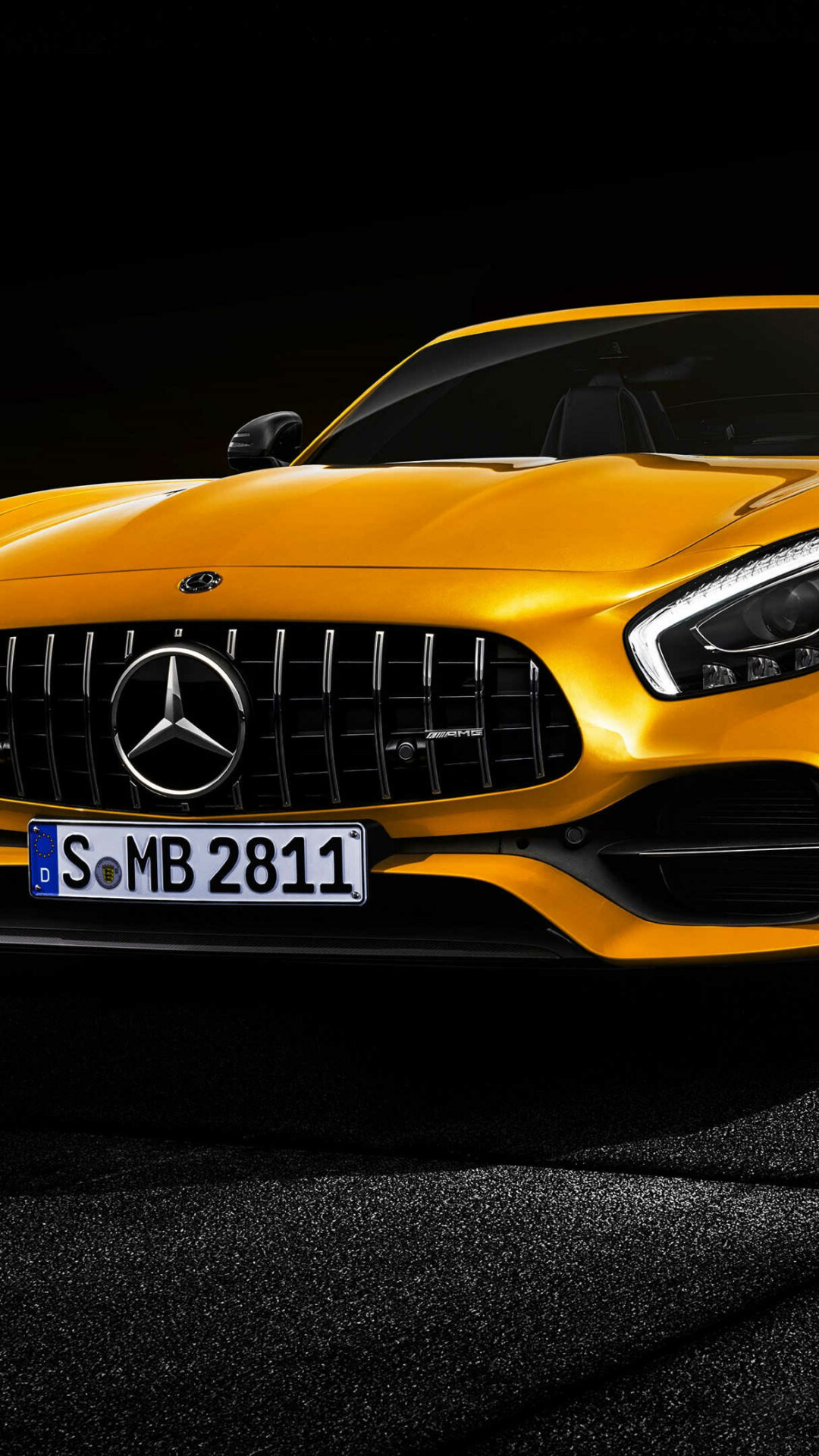 Mercedes-AMG GT S Roadster, Striking yellow beauty, Top-notch performance, 1080x1920 Full HD Phone