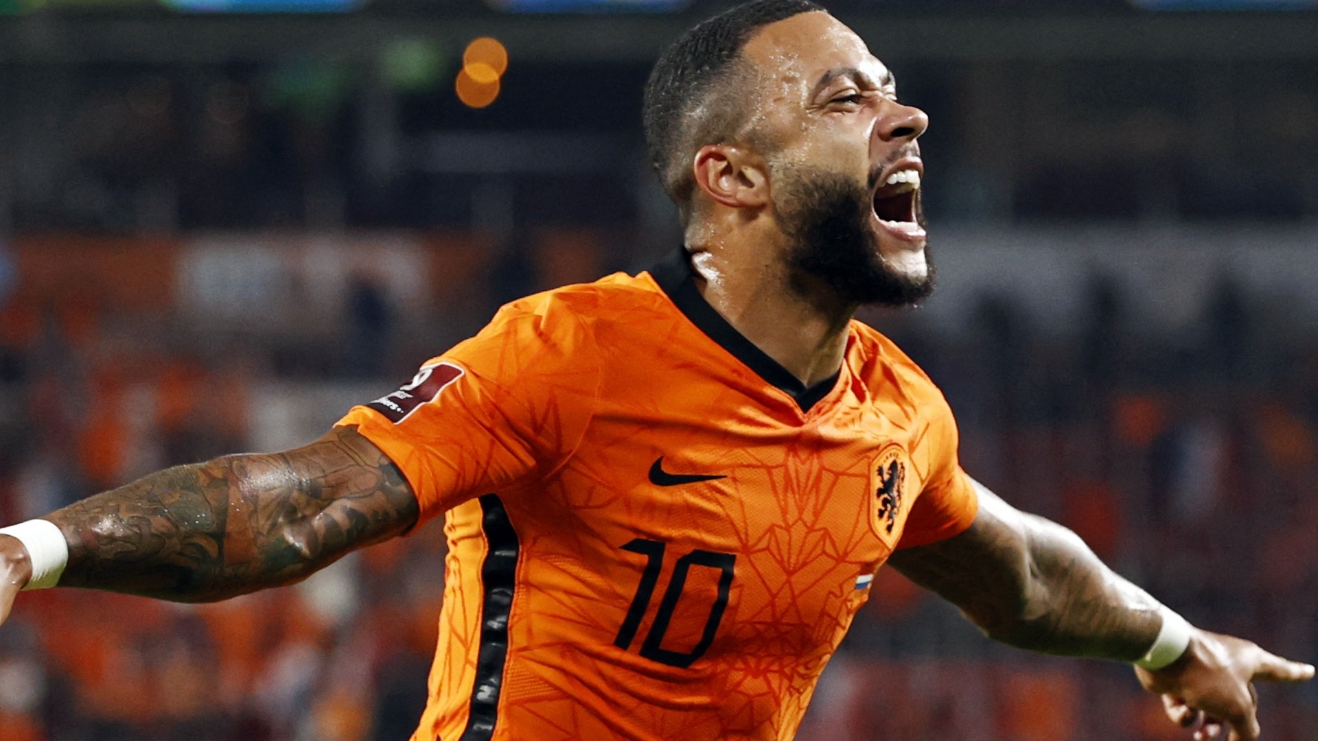 Memphis Depay hat trick, Record-breaking performance, Netherlands football, Scoring chart, 1920x1080 Full HD Desktop