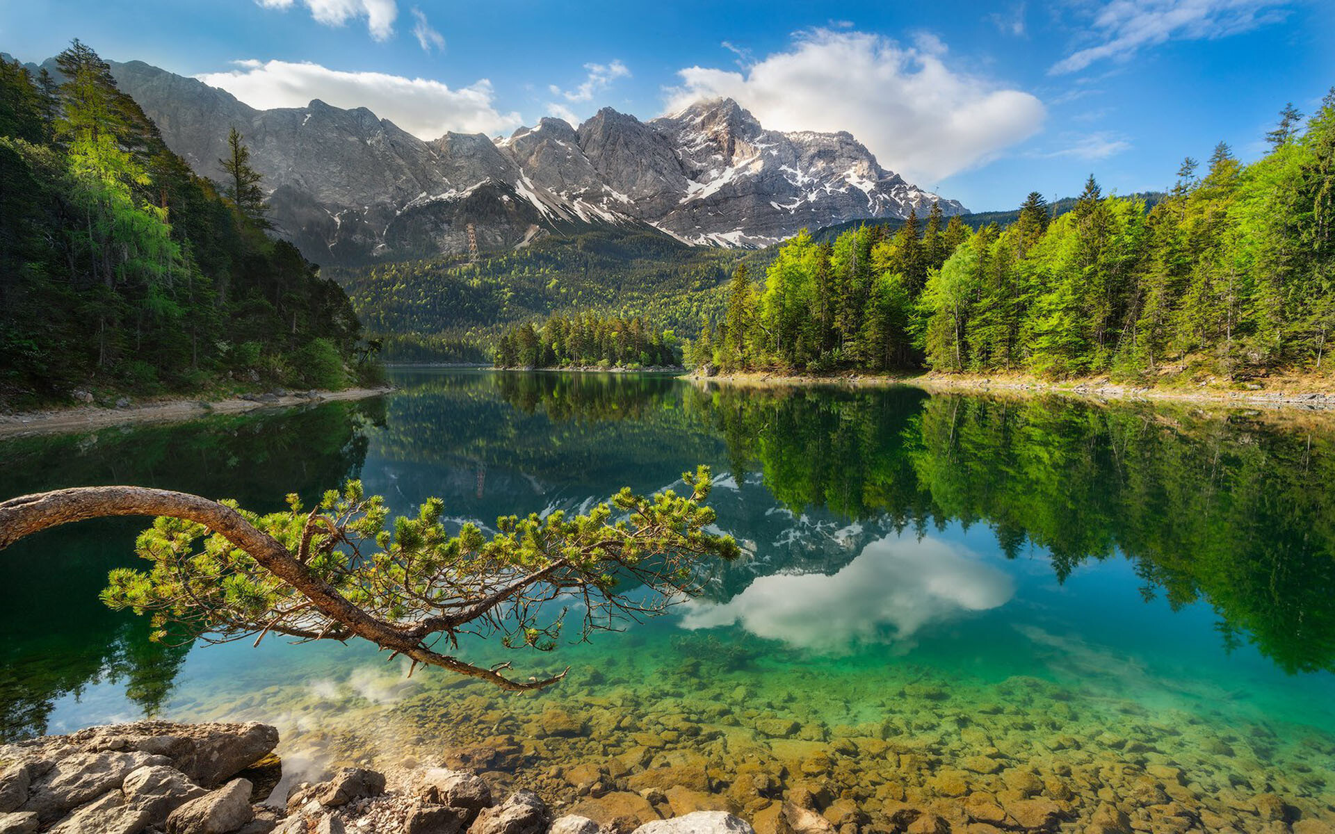 Eibsee, Lakes Wallpaper, 1920x1200 HD Desktop