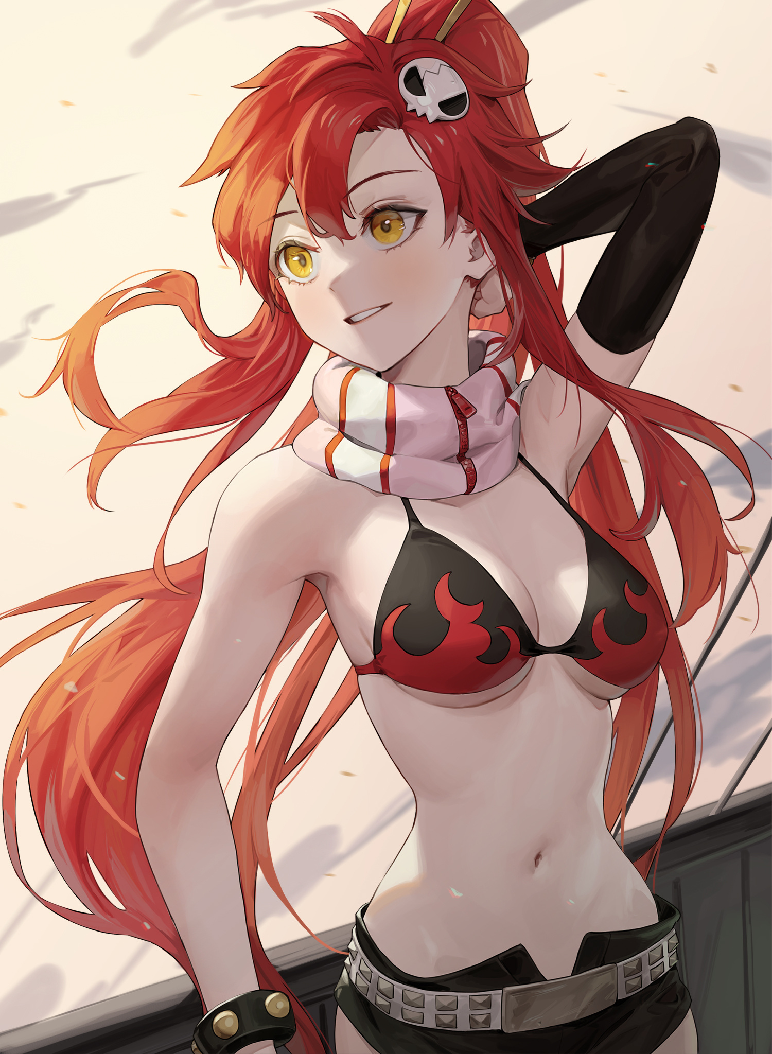 Yoko (Gurren Lagann), Anime heroine, Redhead warrior, Battling robots, 1500x2050 HD Phone