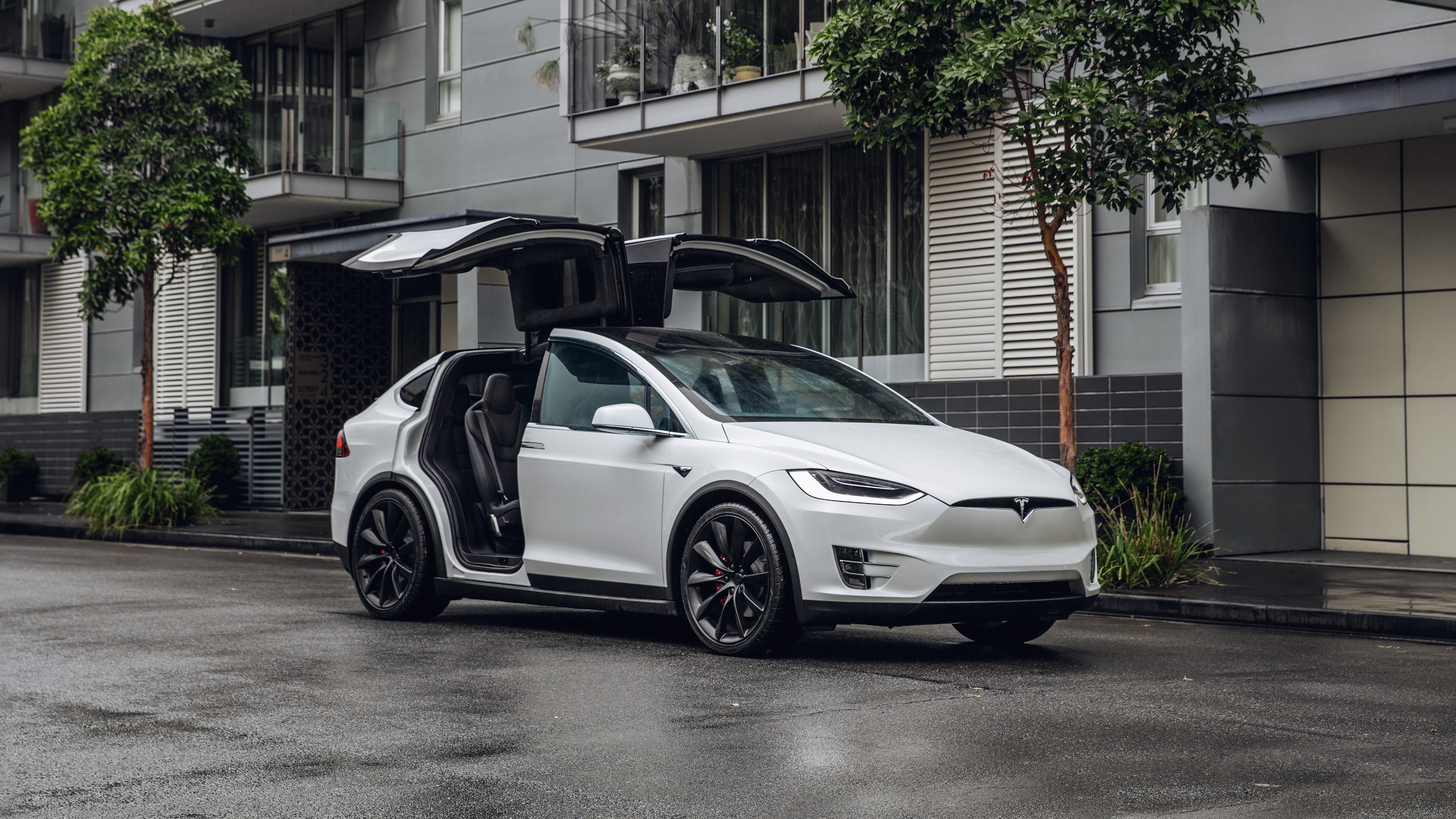 City, Tesla Model X Wallpaper, 3840x2160 4K Desktop