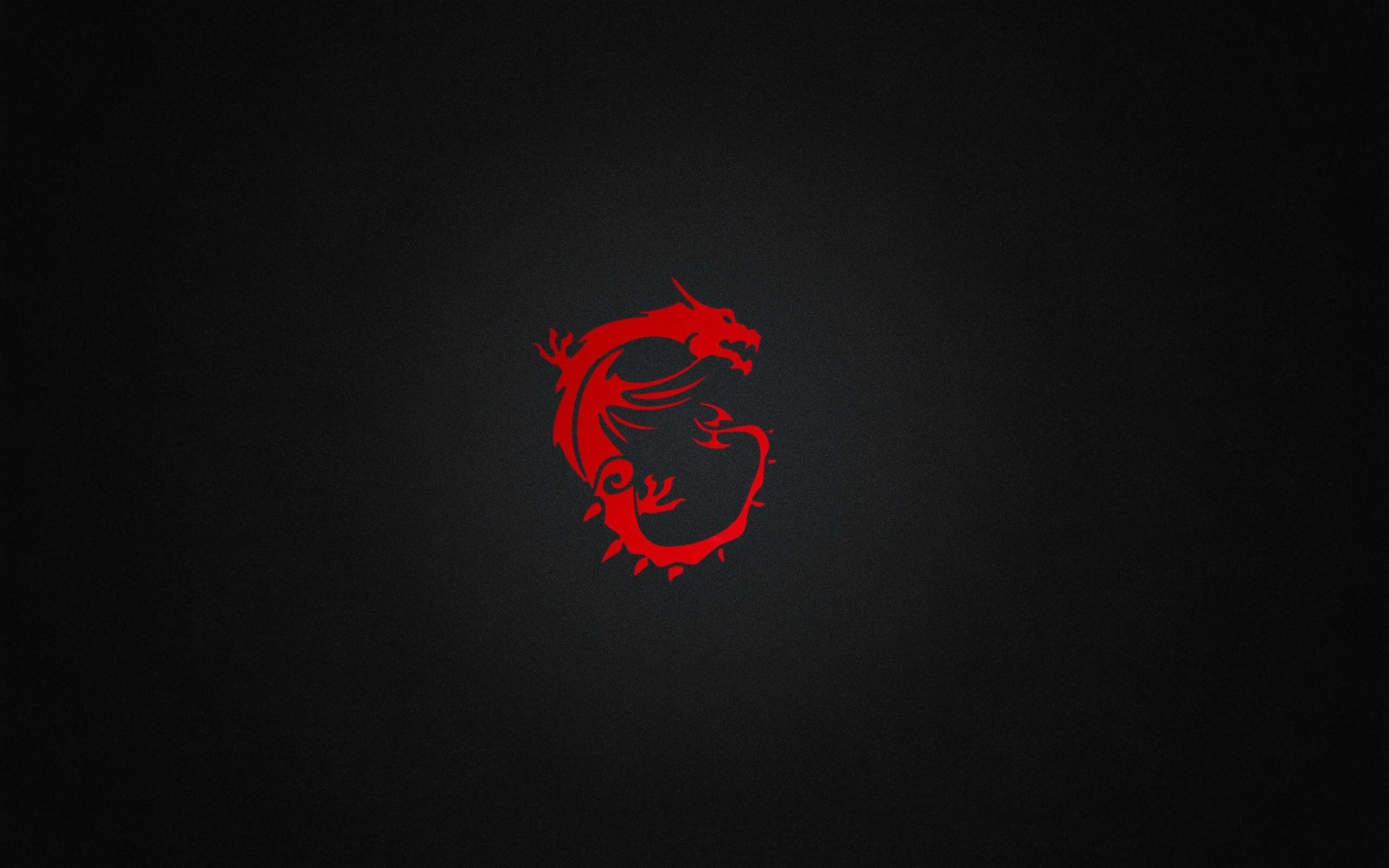 MSI Gaming dragon logo, red dragon emblem, black textured surface, HD Desktop wallpaper