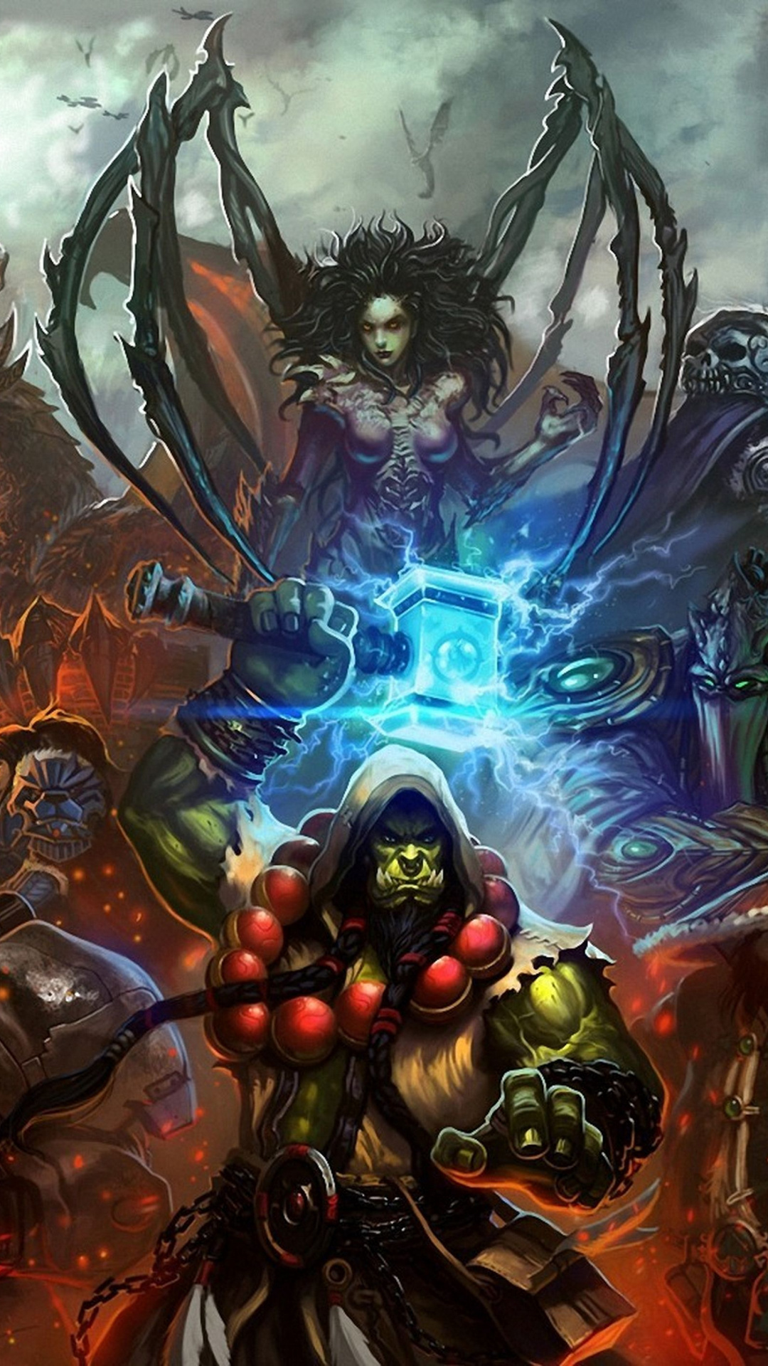 Queen of Blades and Thrall, Heroes of the Storm Wallpaper, 1080x1920 Full HD Phone