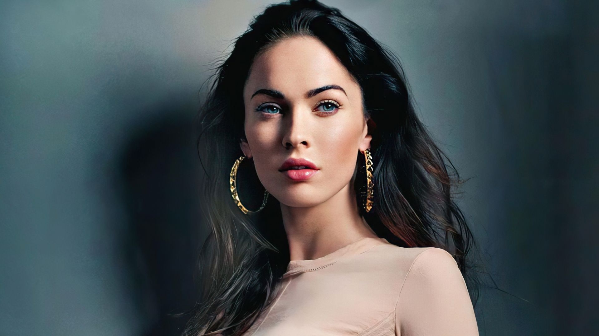 Blue-eyed beauty, Megan Fox, 2021 wallpaper, HD image, 1920x1080 Full HD Desktop