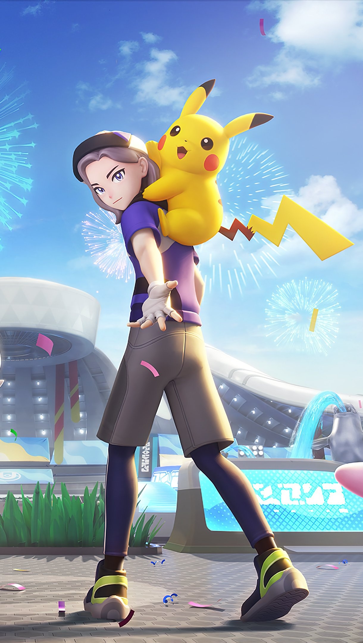 Pikachu, Pokemon UNITE trainer, Pokemon UNITE stadium, HD Phone wallpaper